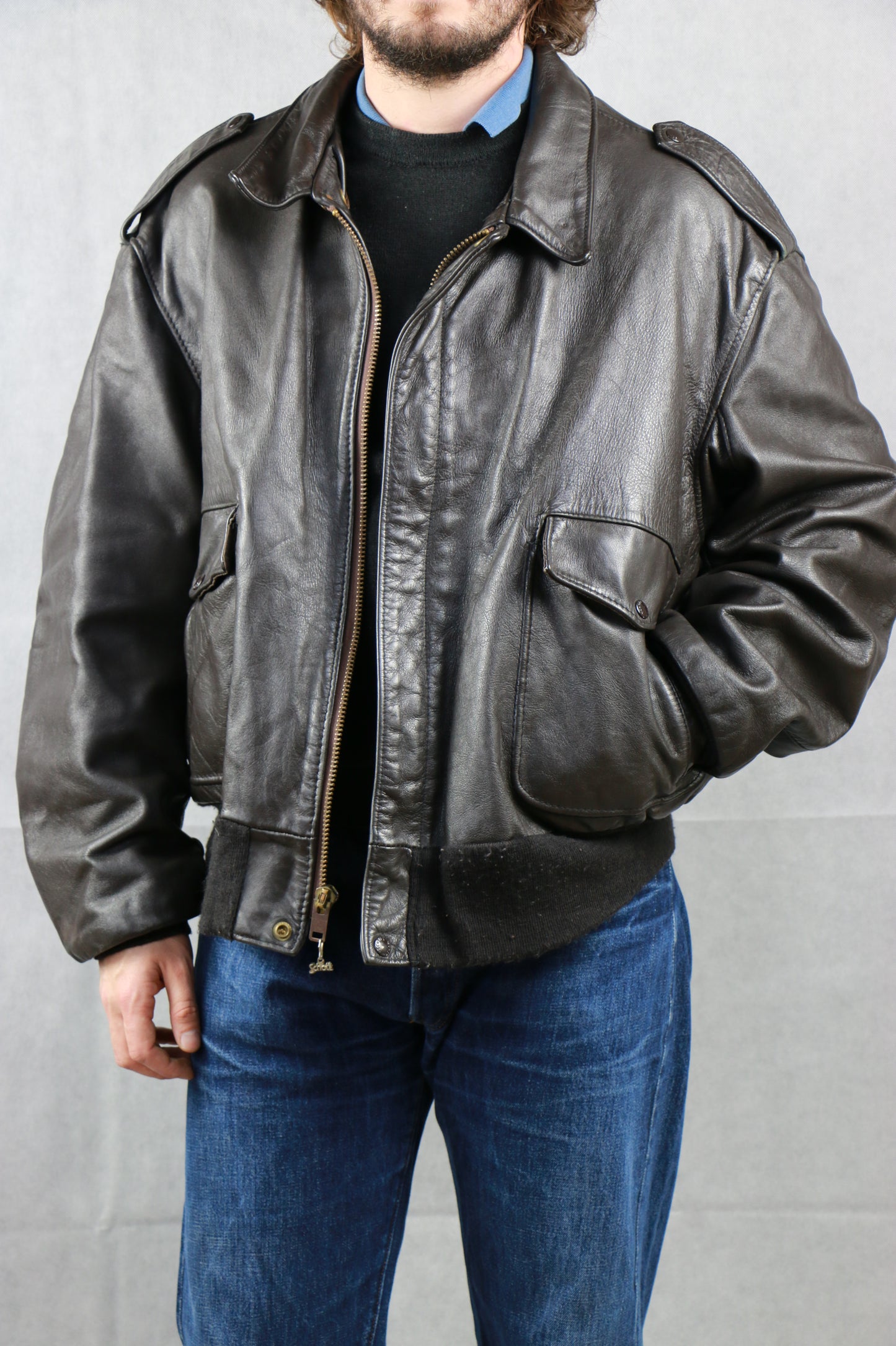 Schott 684 SM Leather Jacket Type A-2, clochard92.com