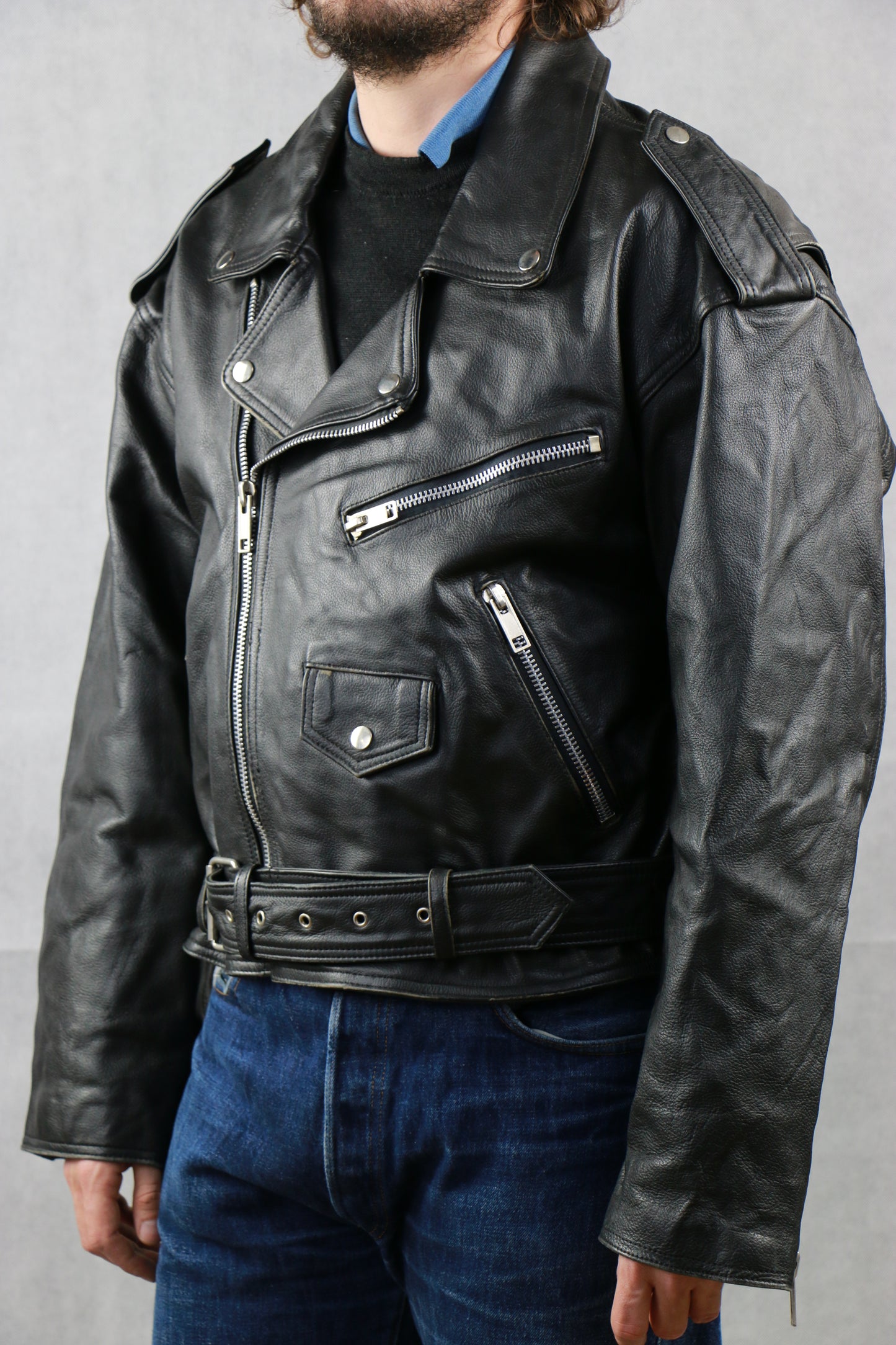 Biker Leather Jacket 54, clochard92.com