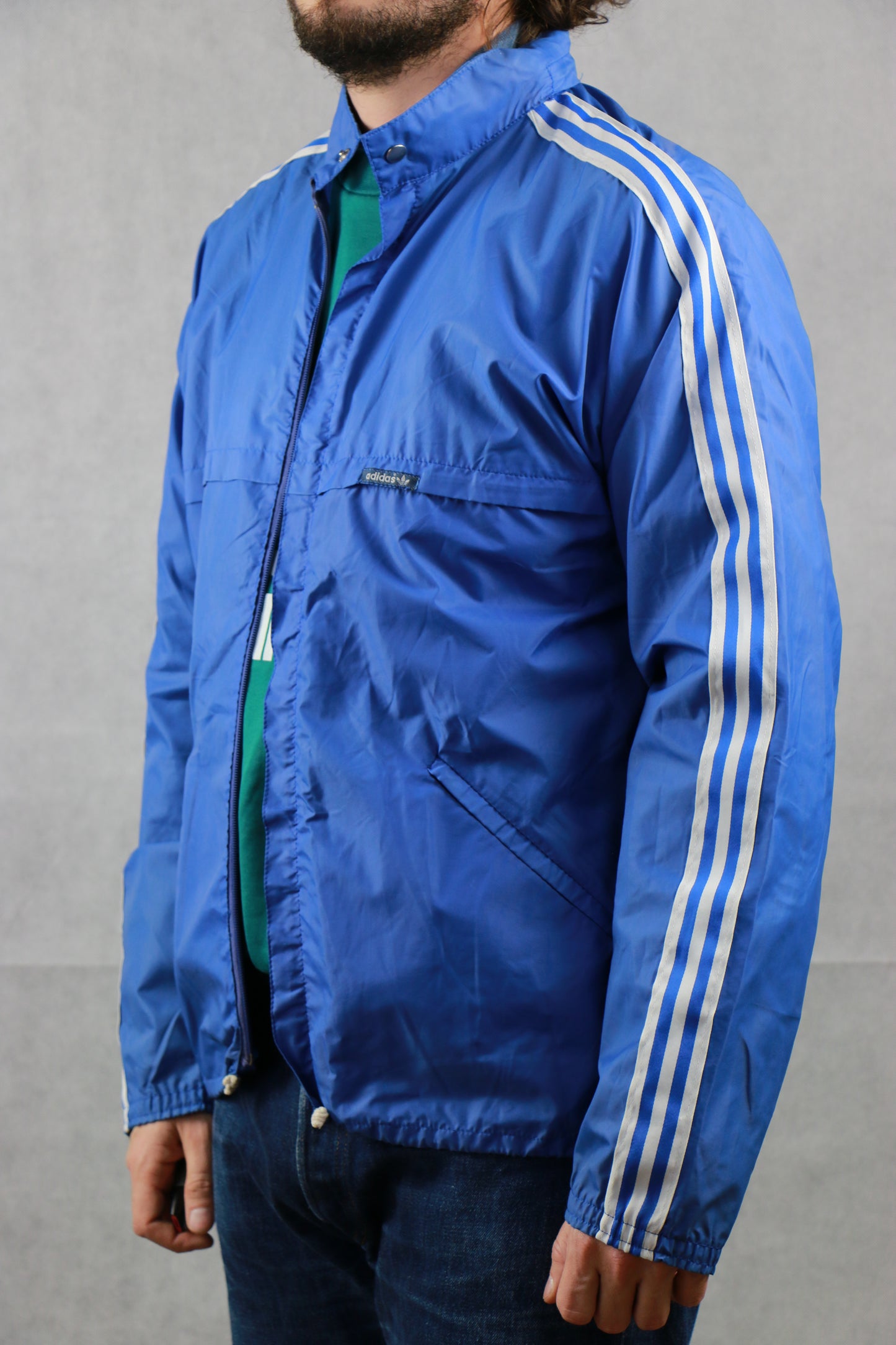 Adidas Rain Jacket Blue - vintage clothing clochard92.com