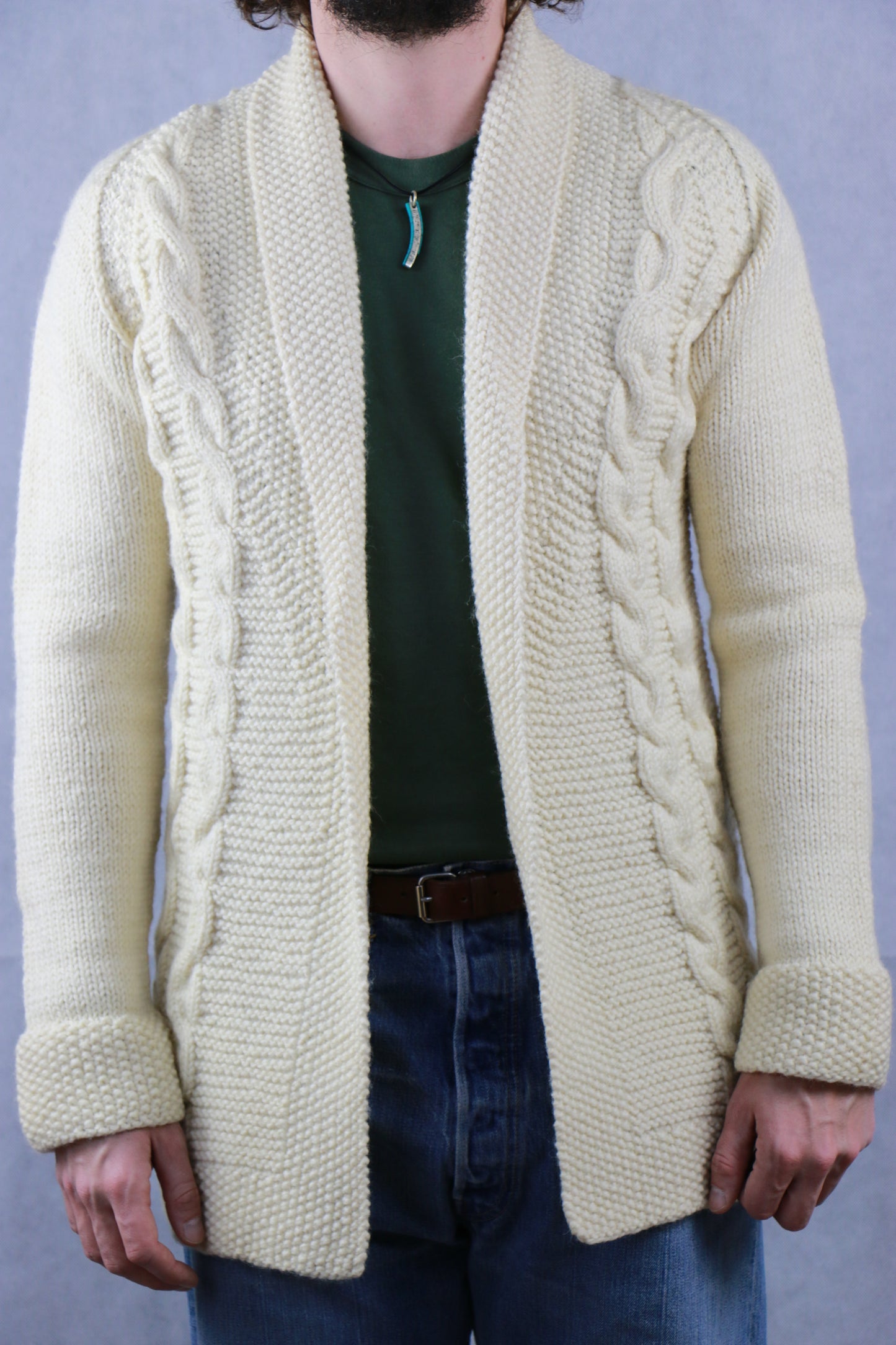 Handmade Cardigan beige, vintage store clochard92.com