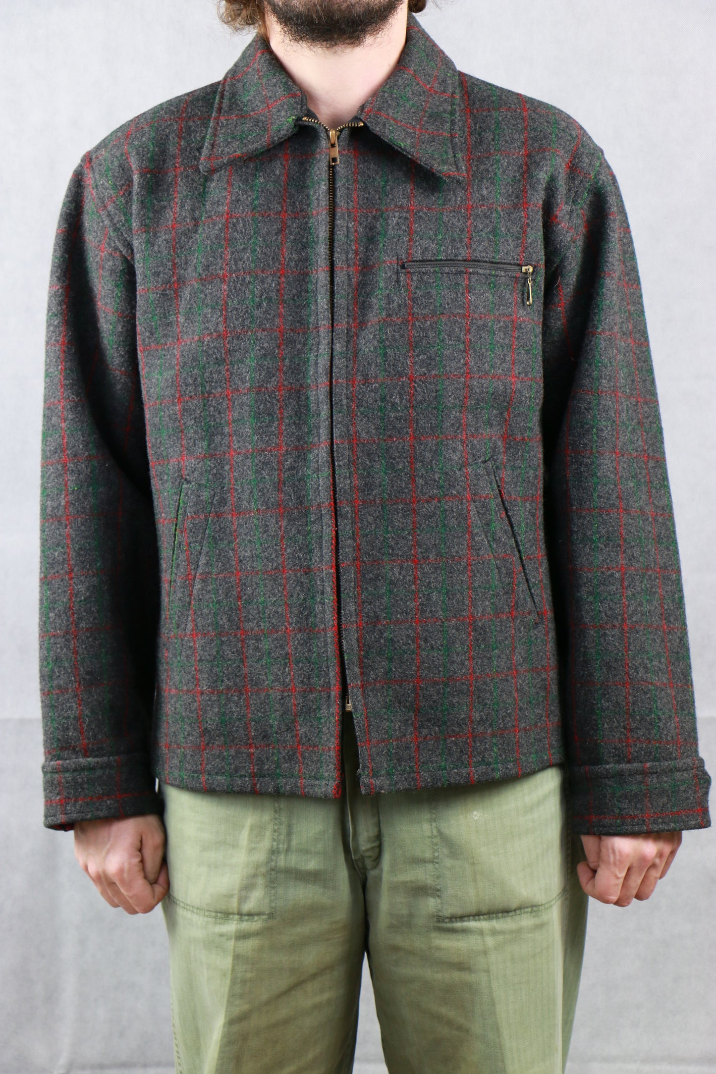 Johnson Wool Hunting Jacket 60s Talon Zip, clochard92.com
