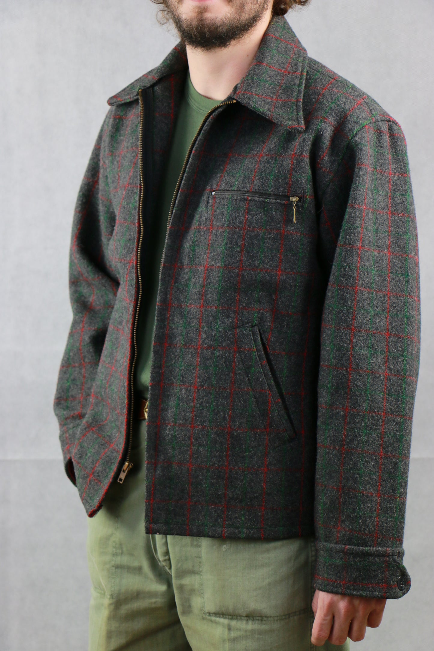 Johnson Wool Hunting Jacket 60s Talon Zip, clochard92.com