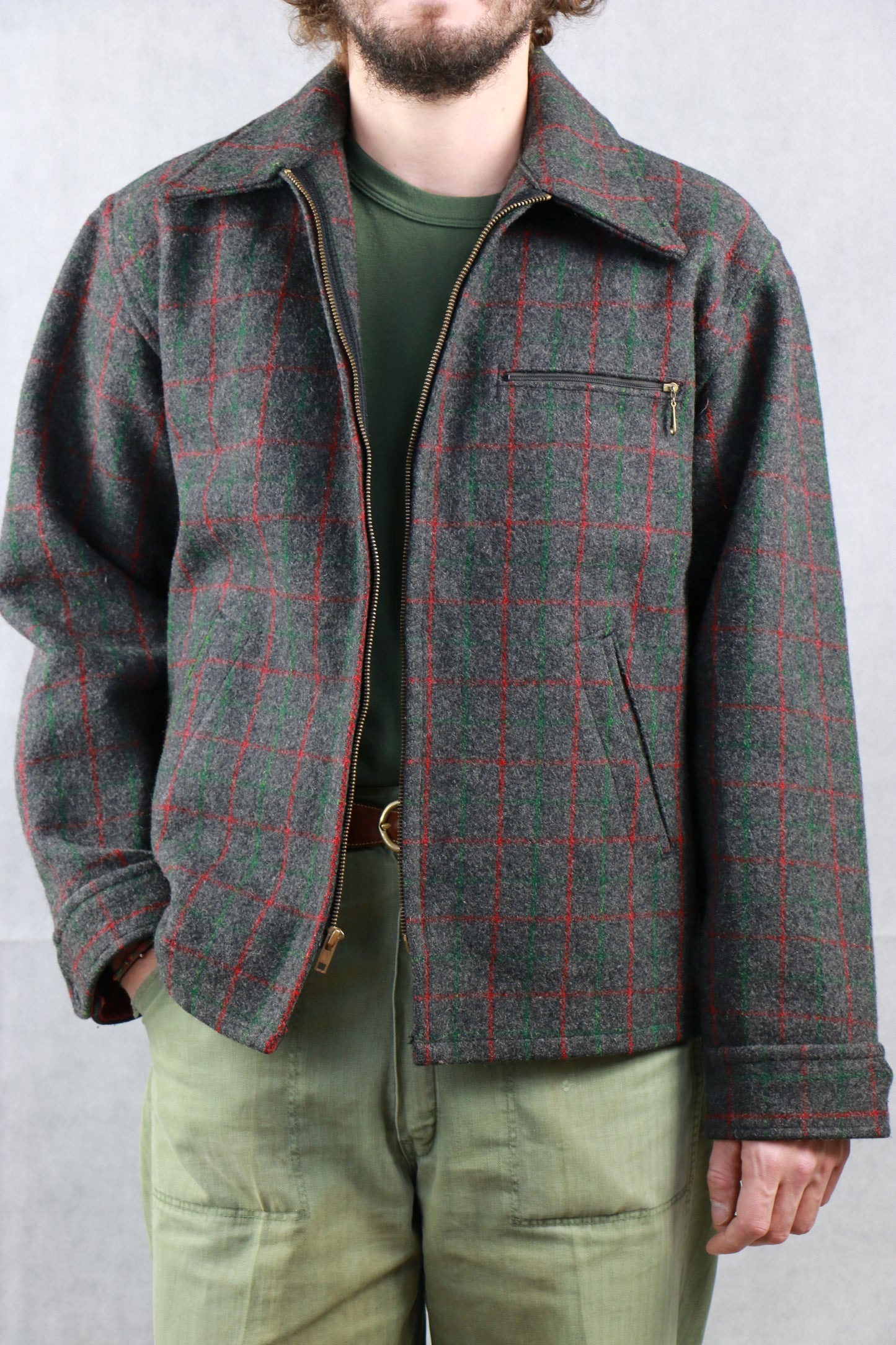 Johnson Wool Hunting Jacket 60s Talon Zip, clochard92.com
