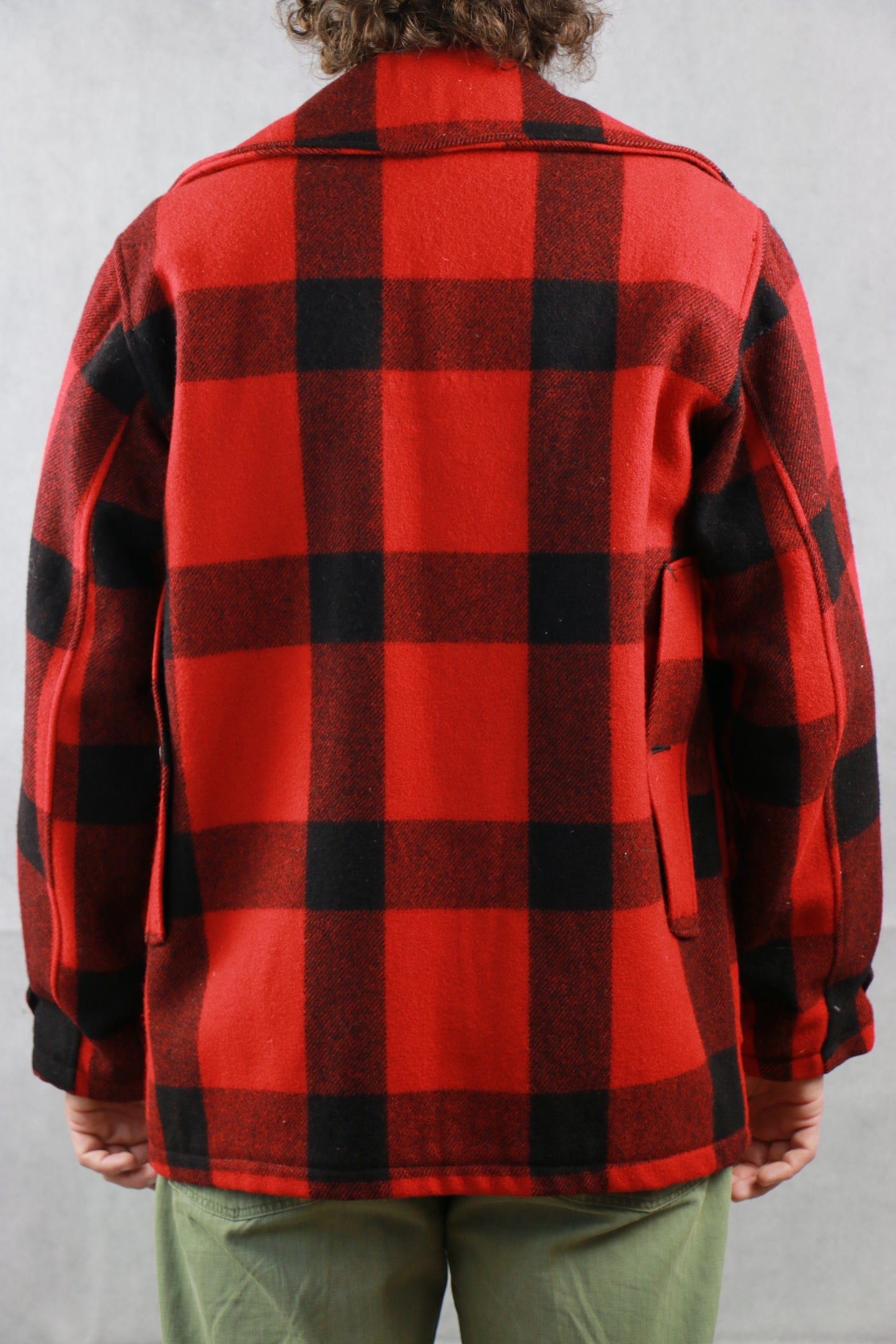 Woolrich Red and Black Plaid Jacket 60s, clochard92.com