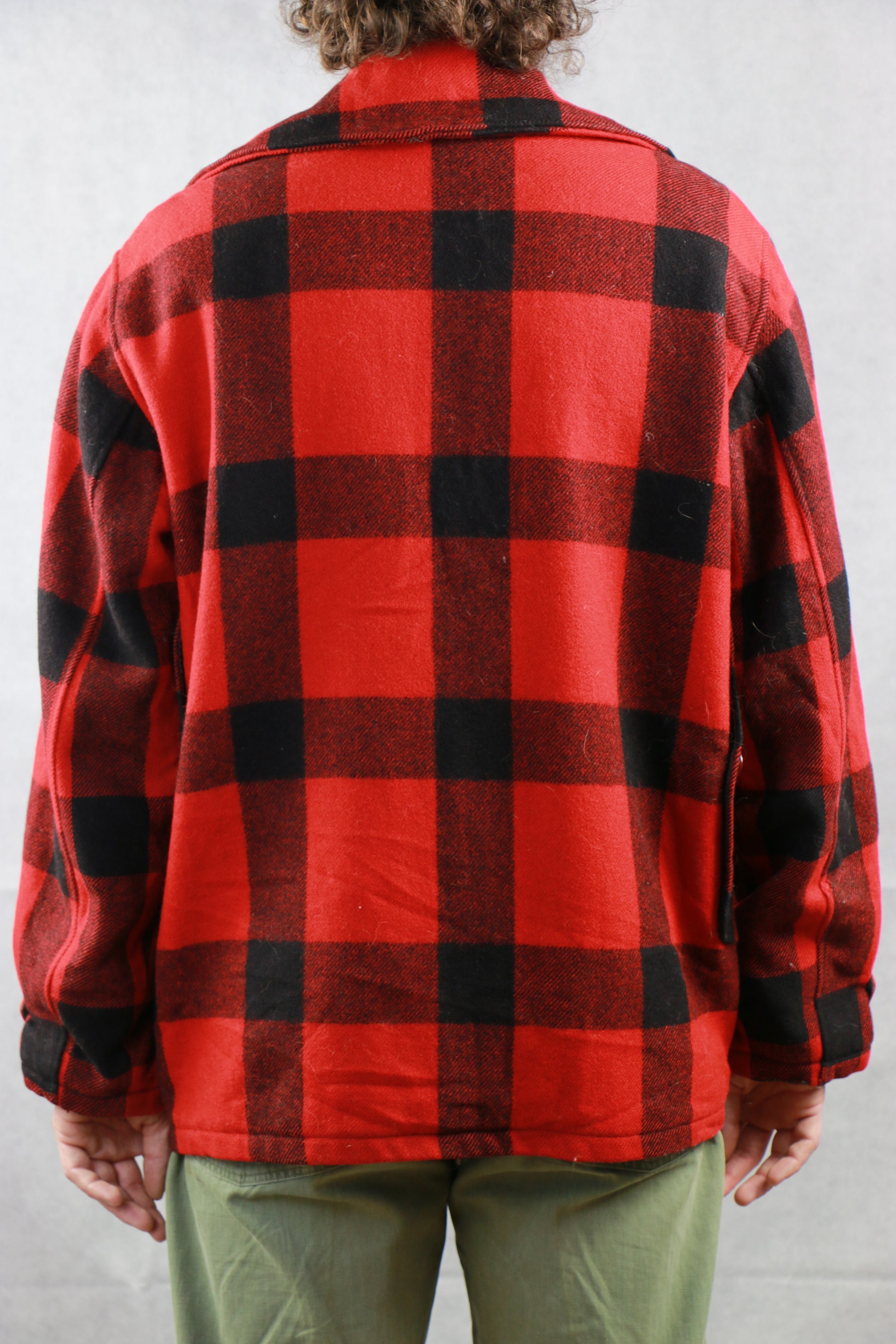 Woolrich Red and Black Plaid Jacket 50s, clochard92.com