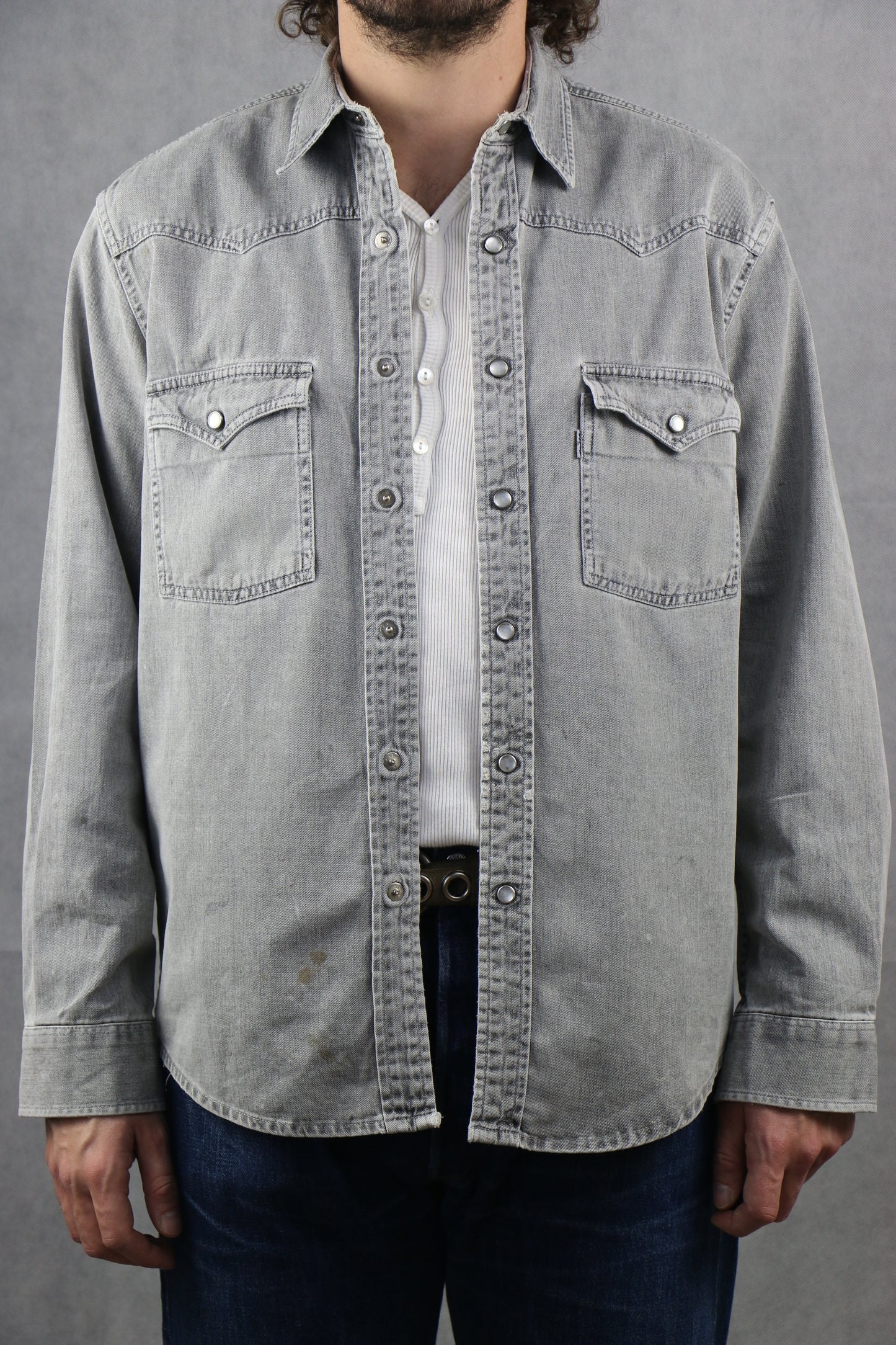 Levi's 'White Tag' Grey Denim Shirt 'S', clochard92.myshopify.com