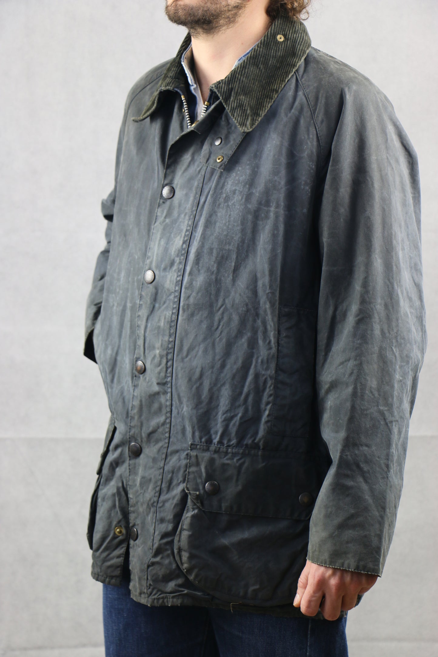 Barbour 'Beaufort' C44 Wax Jacket Blue - vintage clothing clochard92.com