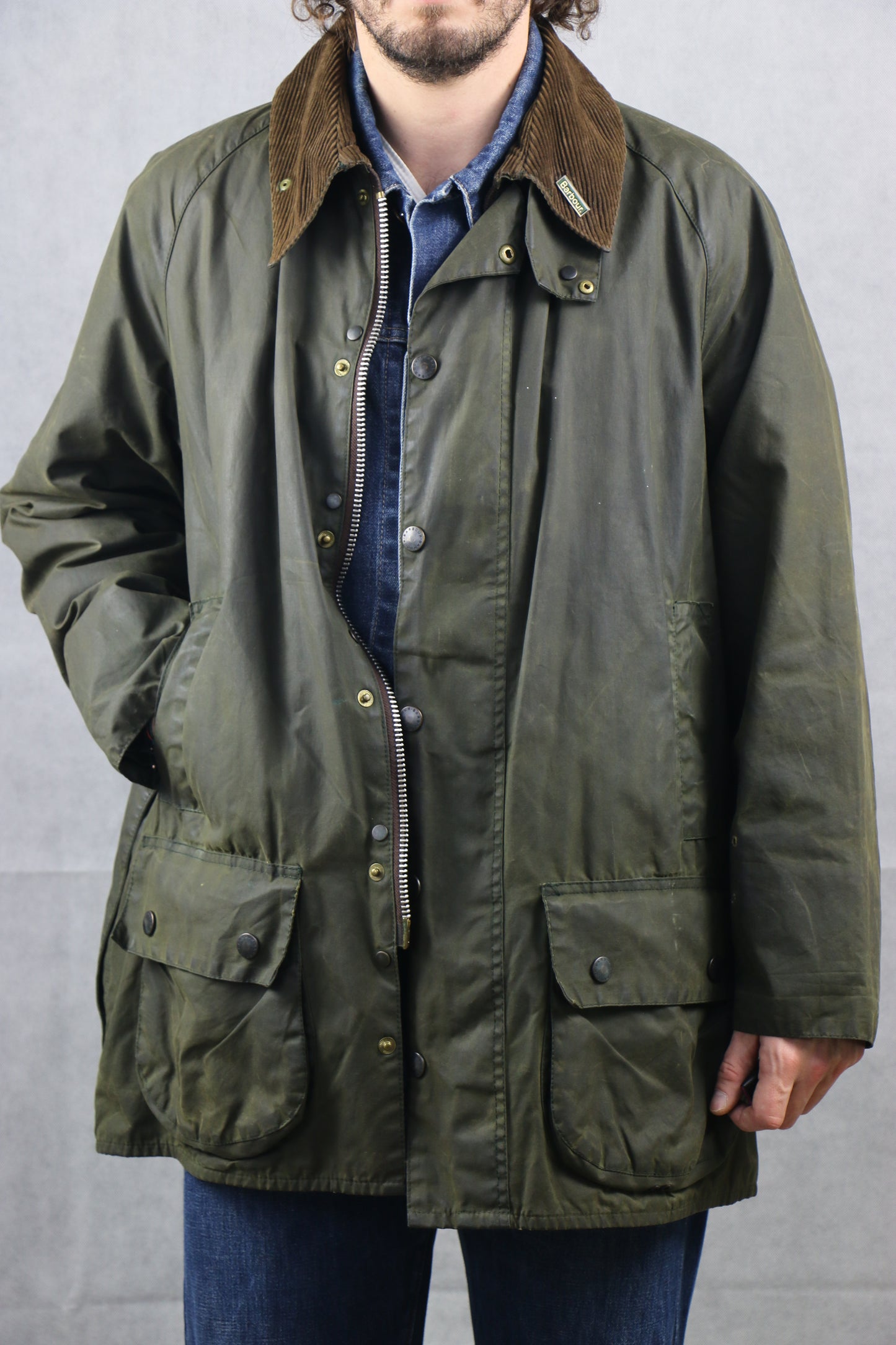 Barbour 'Beaufort' C46 Wax Jacket Green - vintage clothing clochard92.com