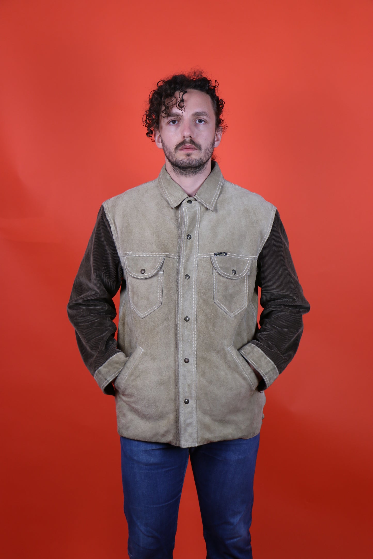 Diesel Leather jacket w/ corduroy sleeves, clochard92.com