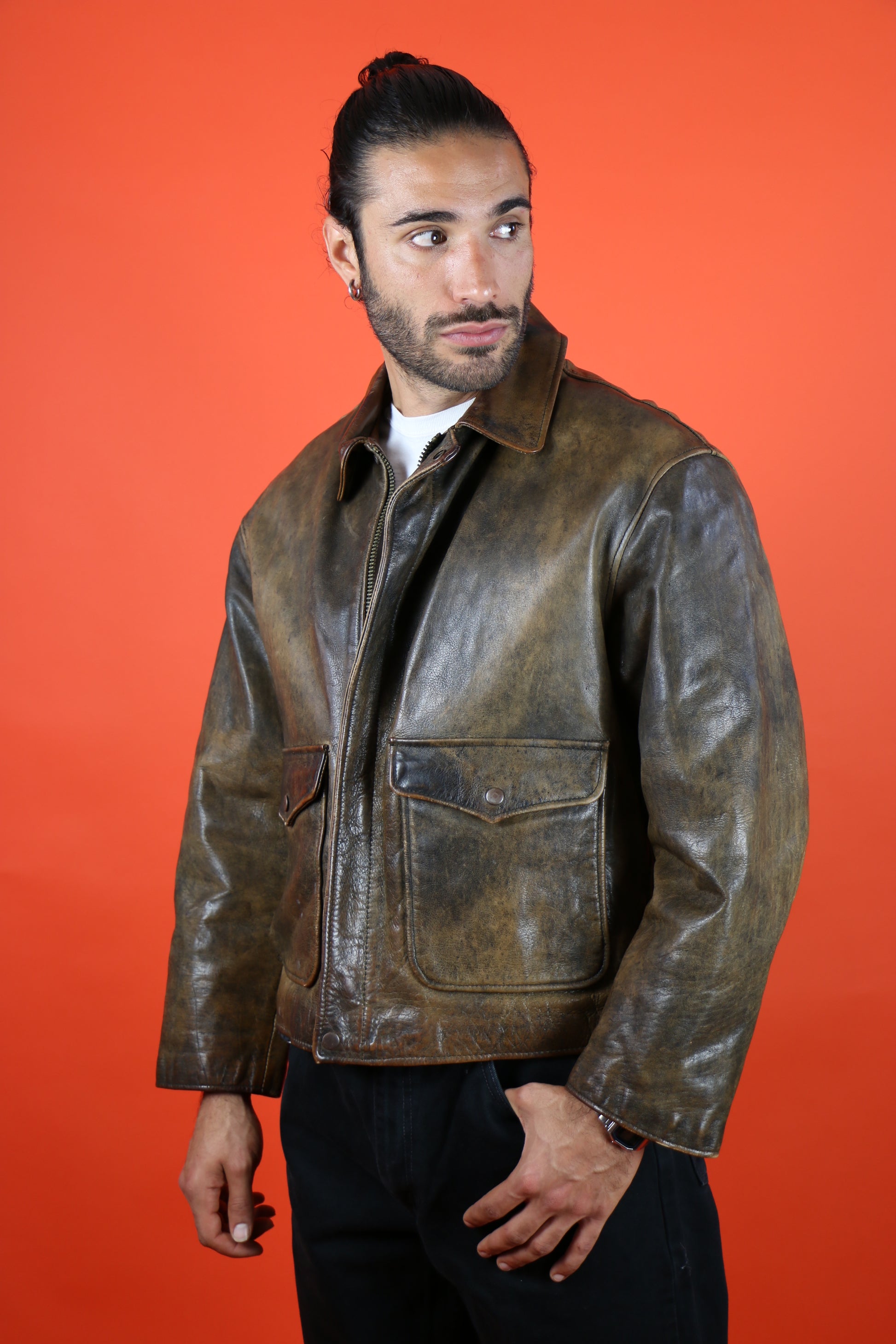 Alan Gordon Aviator Leather Jacket - vintage clothing clochard92.com