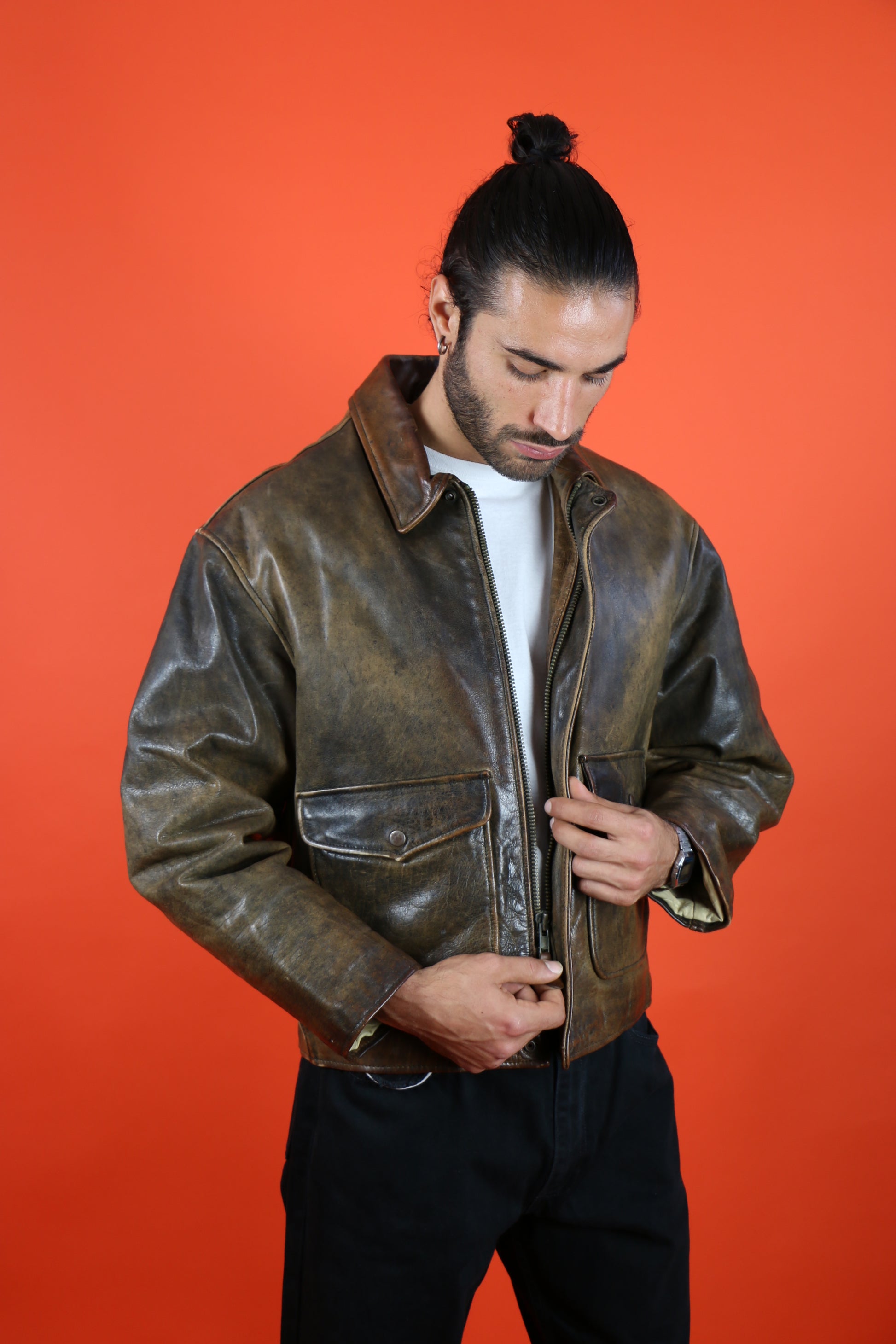Alan Gordon Aviator Leather Jacket - vintage clothing clochard92.com