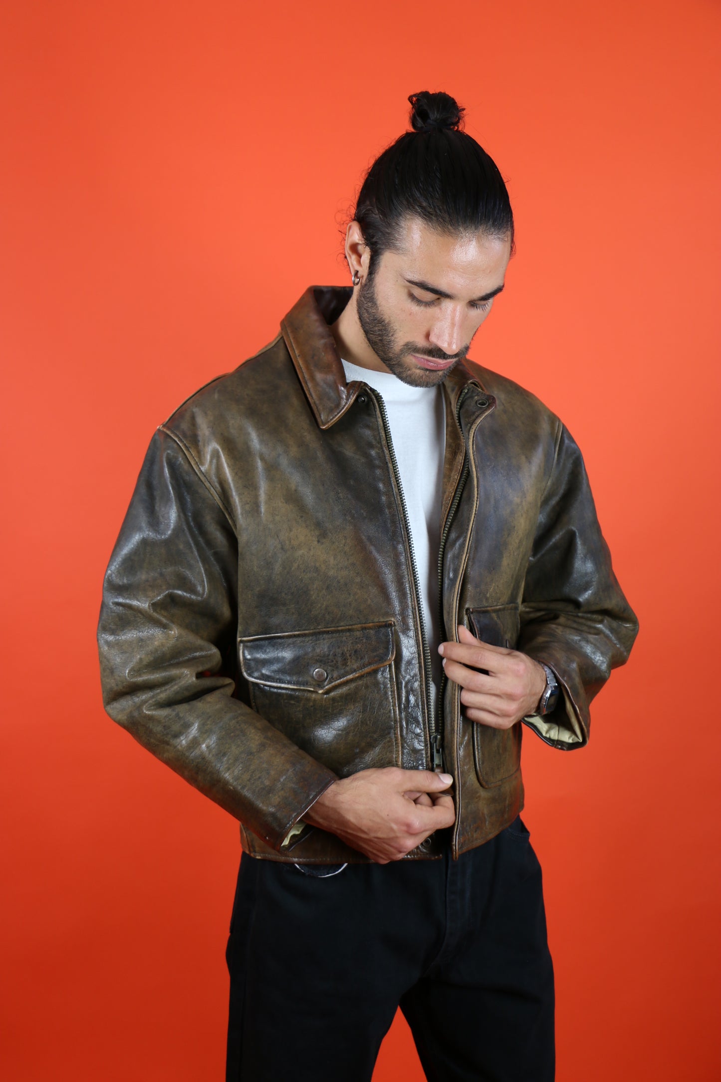 Alan Gordon Aviator Leather Jacket - vintage clothing clochard92.com