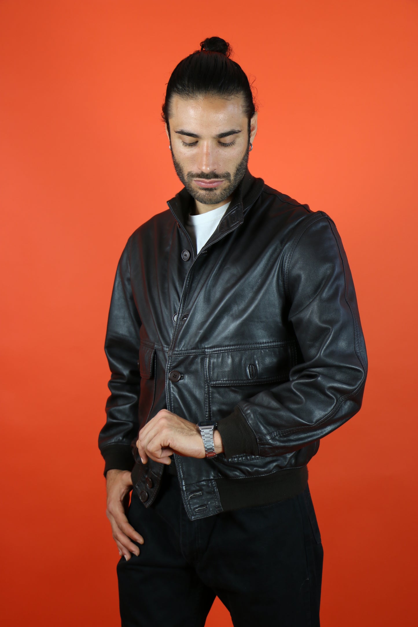 Leather Jacket colar - vintage clothing clochard92.com