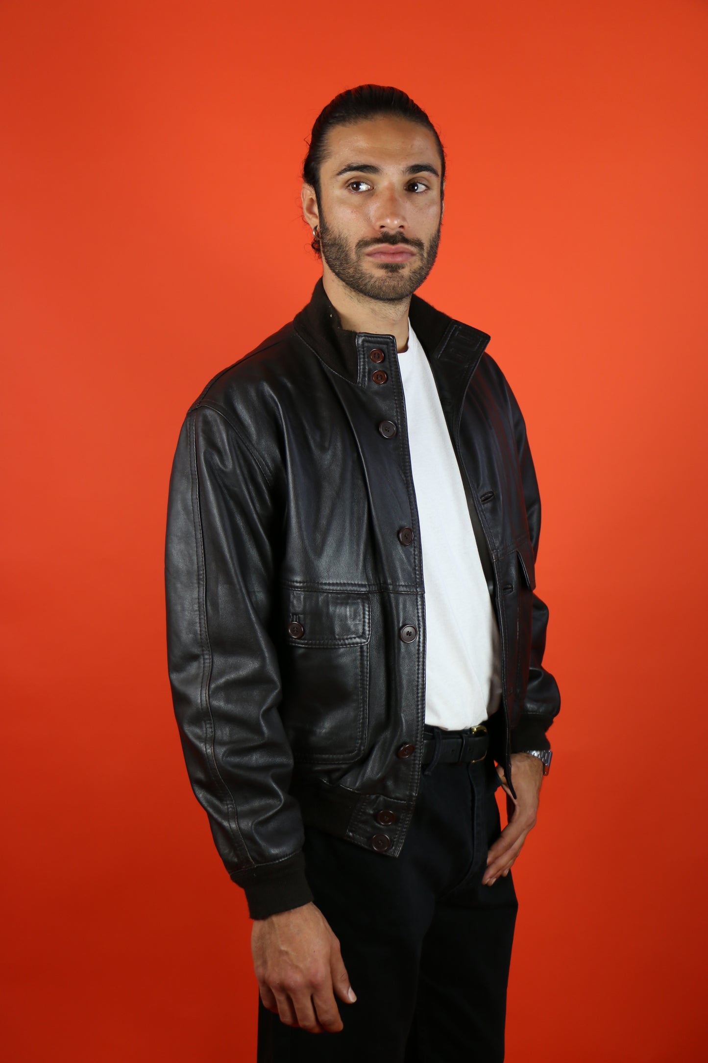 Leather Jacket colar - vintage clothing clochard92.com