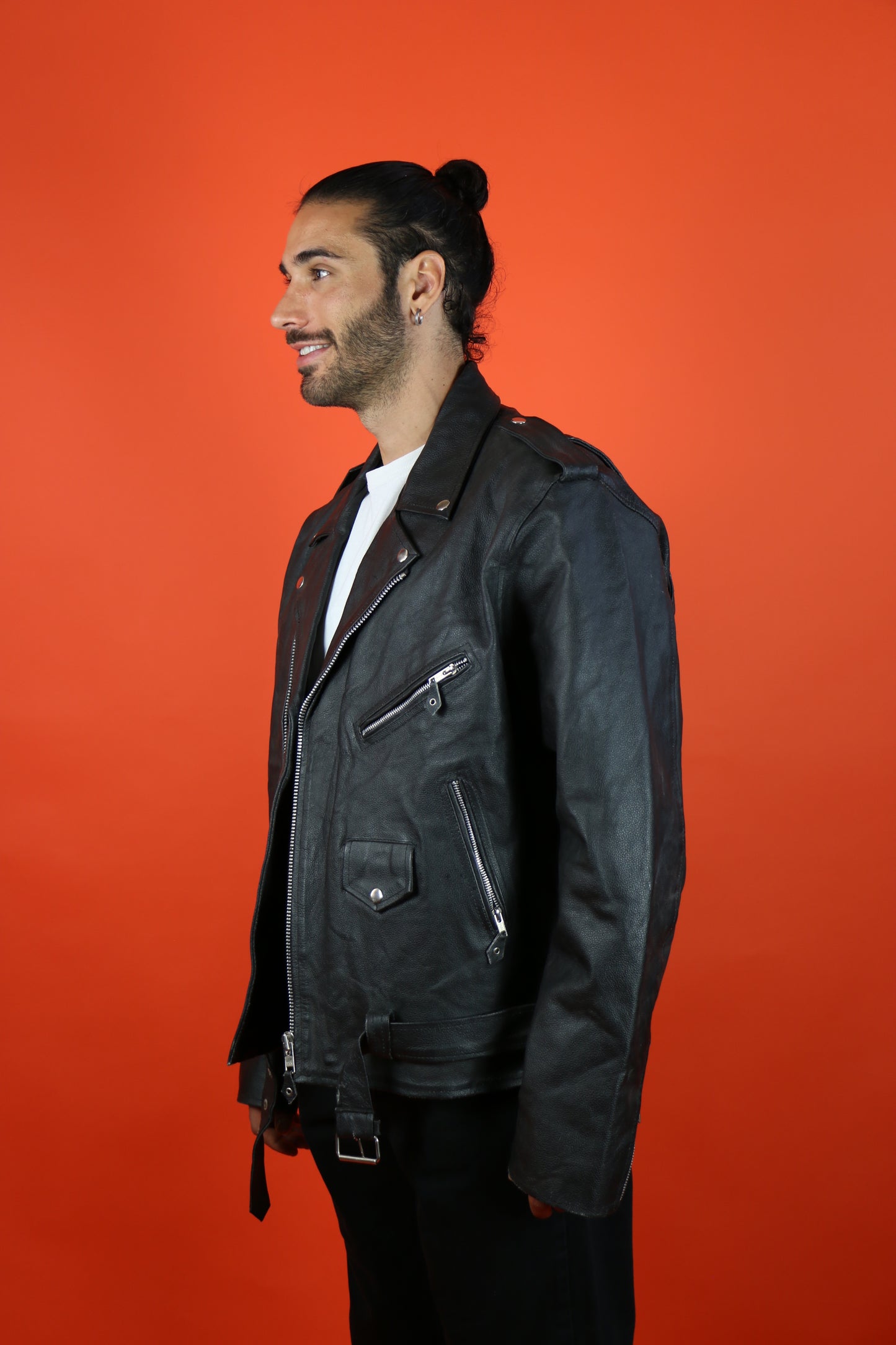 Biker Black Leather Jacket 'XL' - vintage clothing clochard92.com