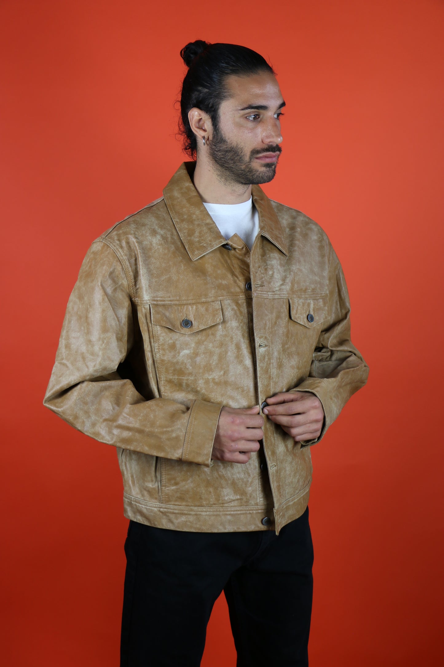 Timberland Leather Trucker Jacket - vintage clothing clochard92.com