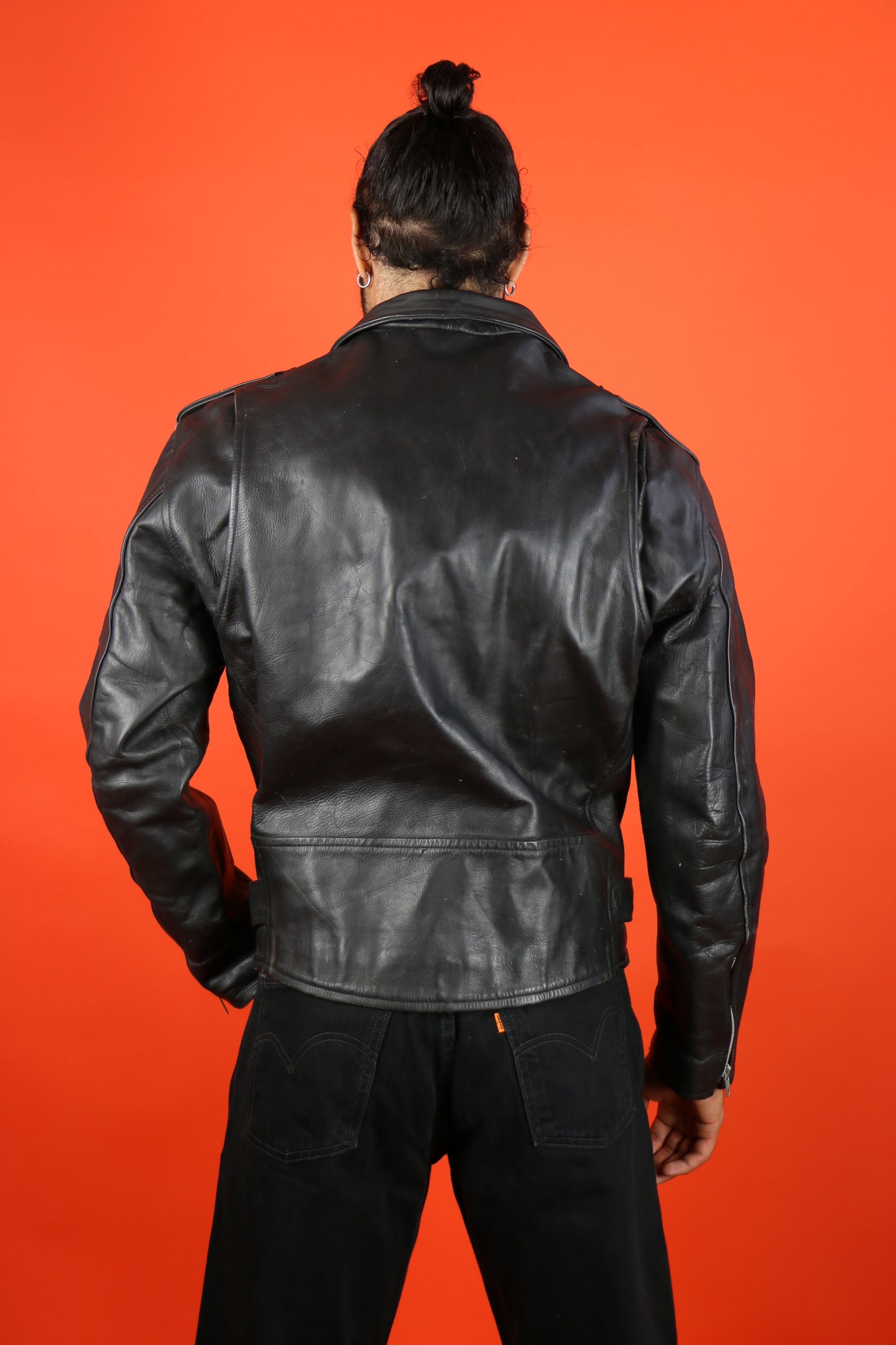 Biker Leather Jacket M - vintage clothing clochard92.com
