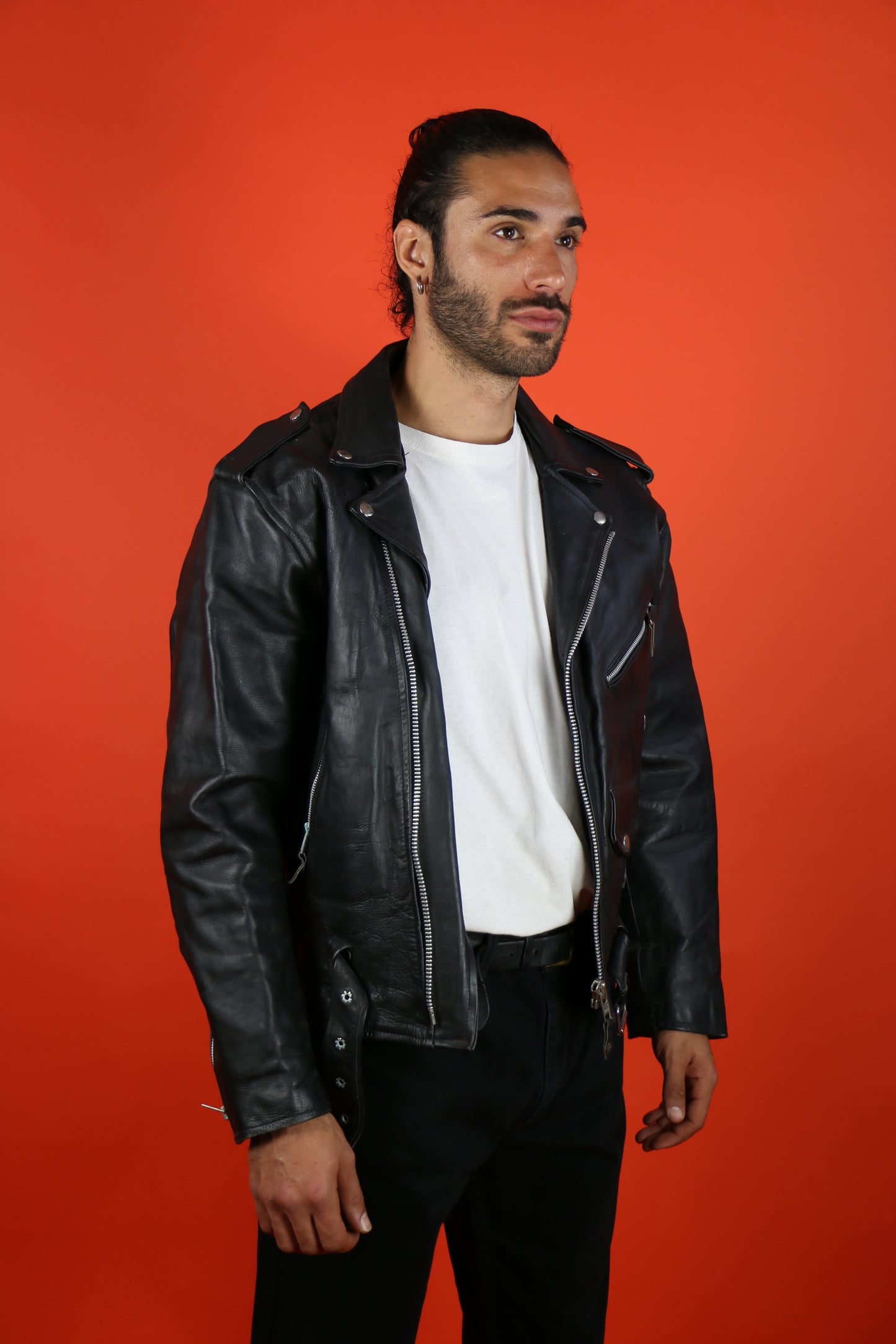 Biker Leather Jacket M - vintage clothing clochard92.com