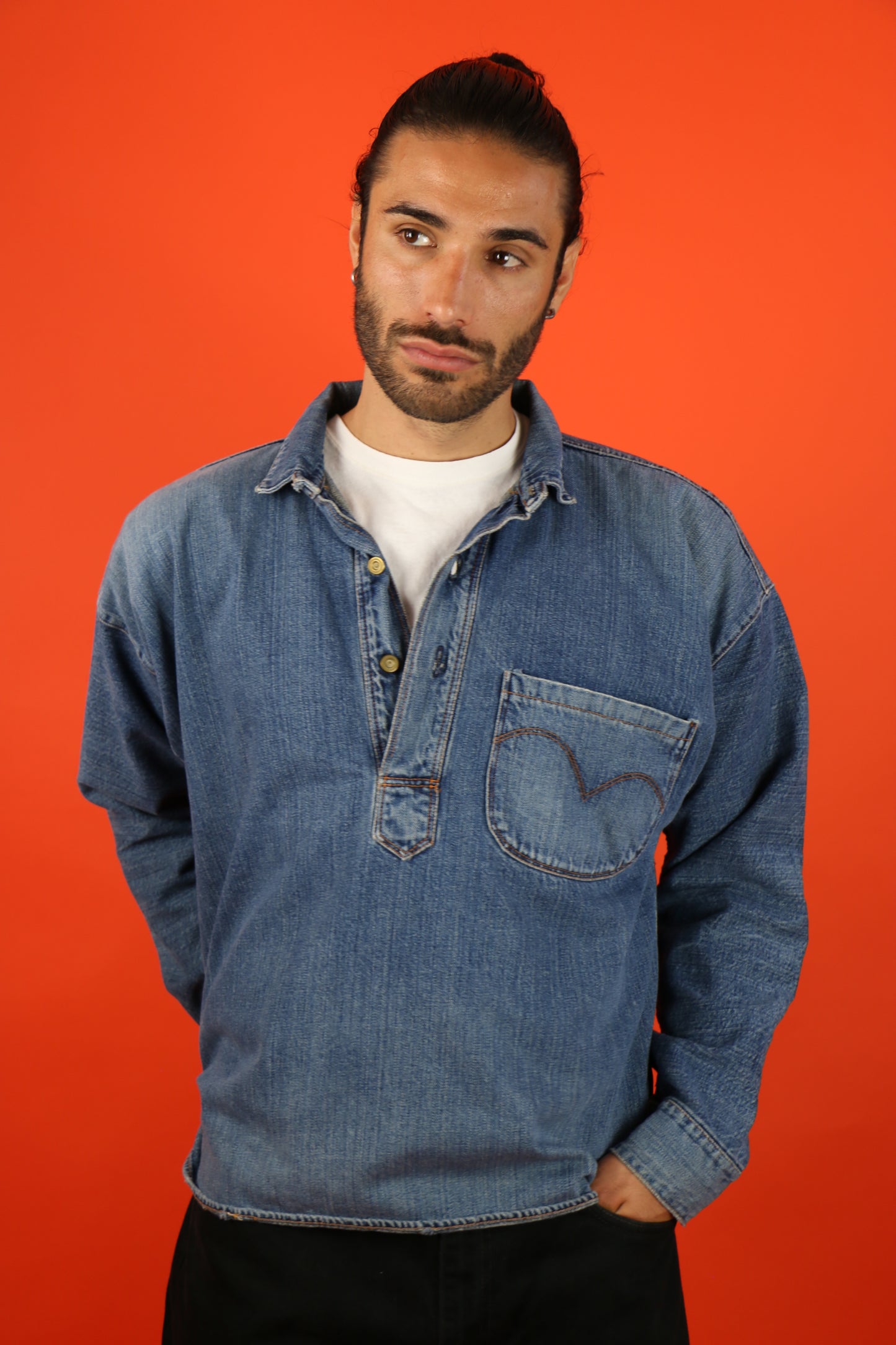 Selvedge Work Denim Shirt 40s - vintage clothing clochard92.com