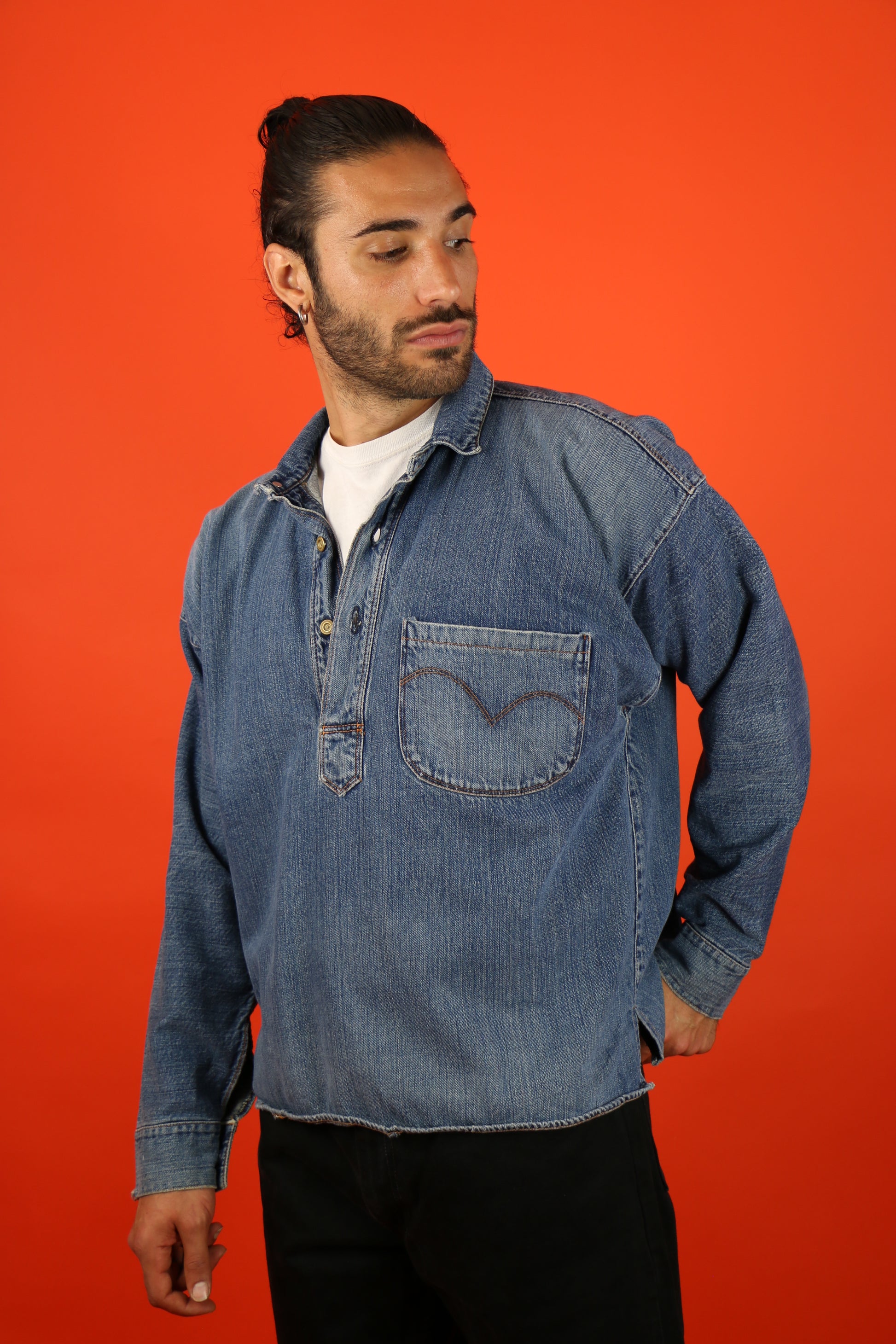 Selvedge Work Denim Shirt 40s - vintage clothing clochard92.com