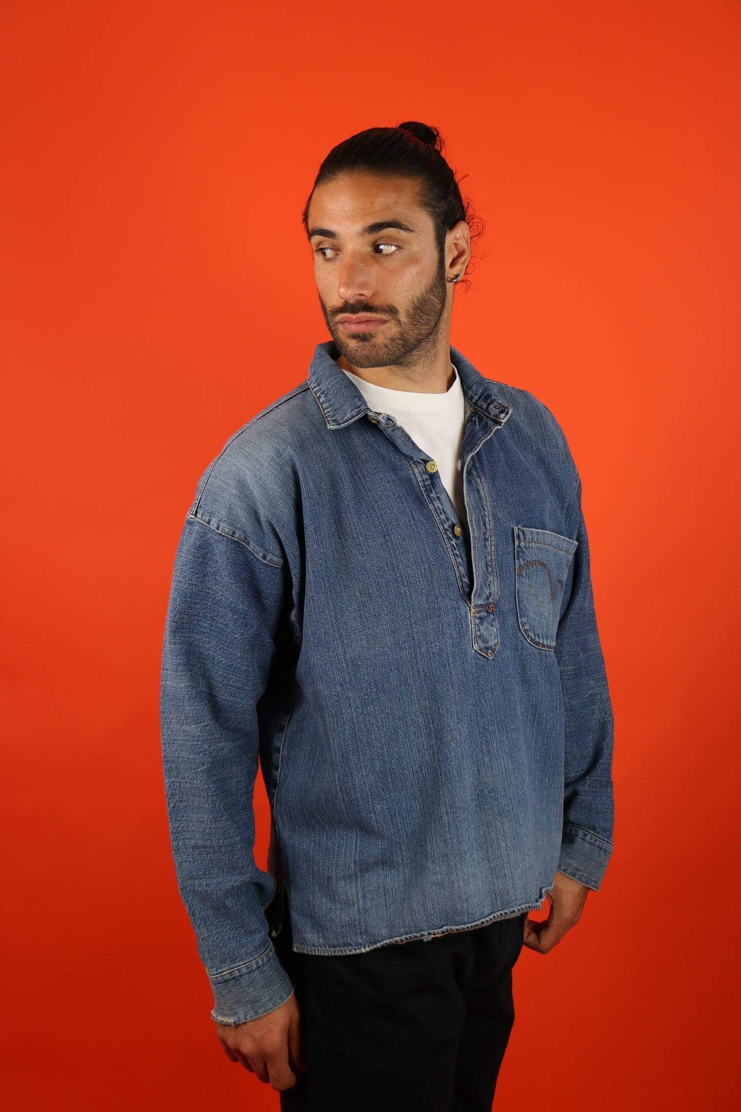 Selvedge Work Denim Shirt 40s - vintage clothing clochard92.com