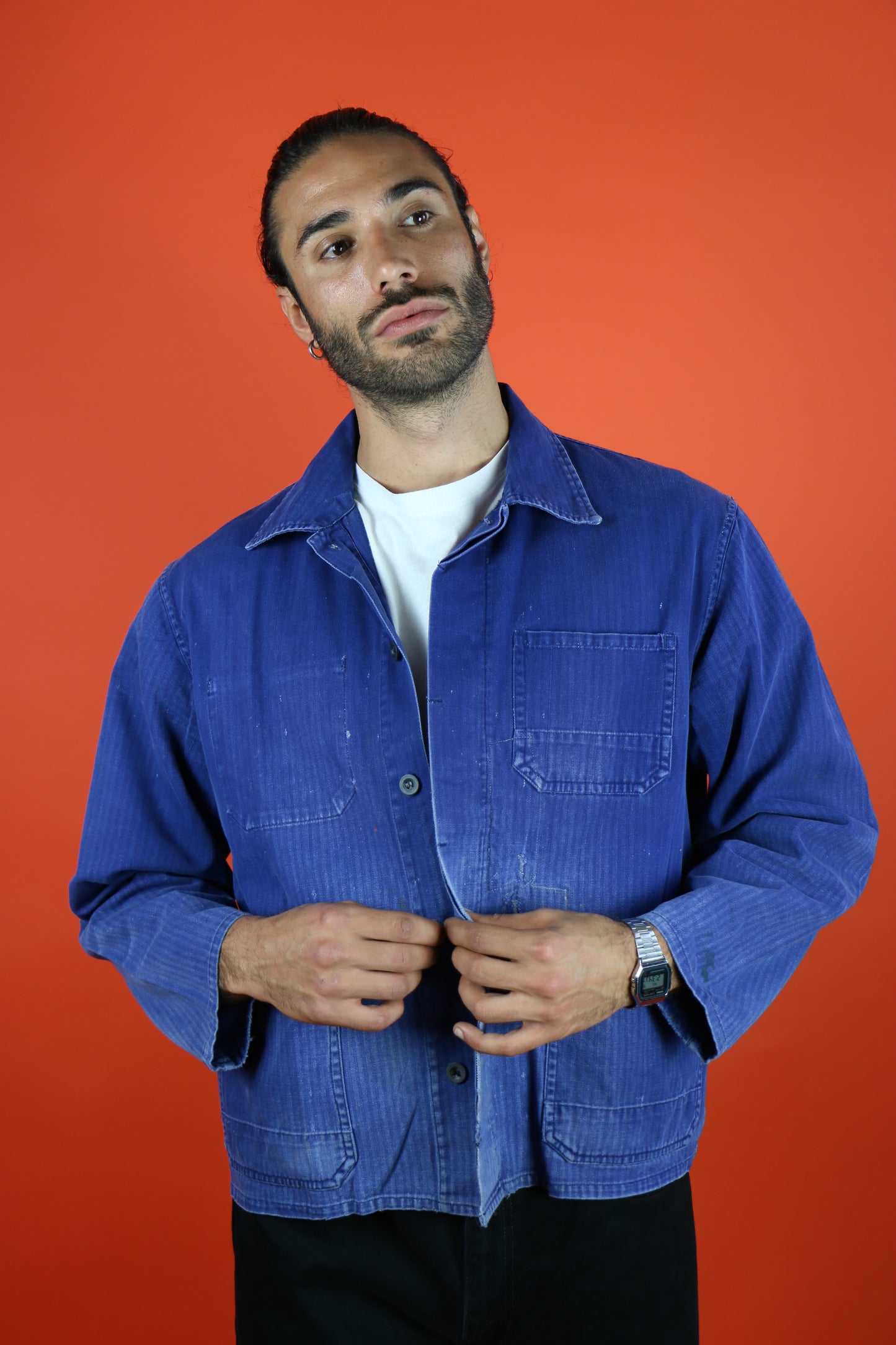 Blue HBT Work Jacket - vintage clothing clochard92.com