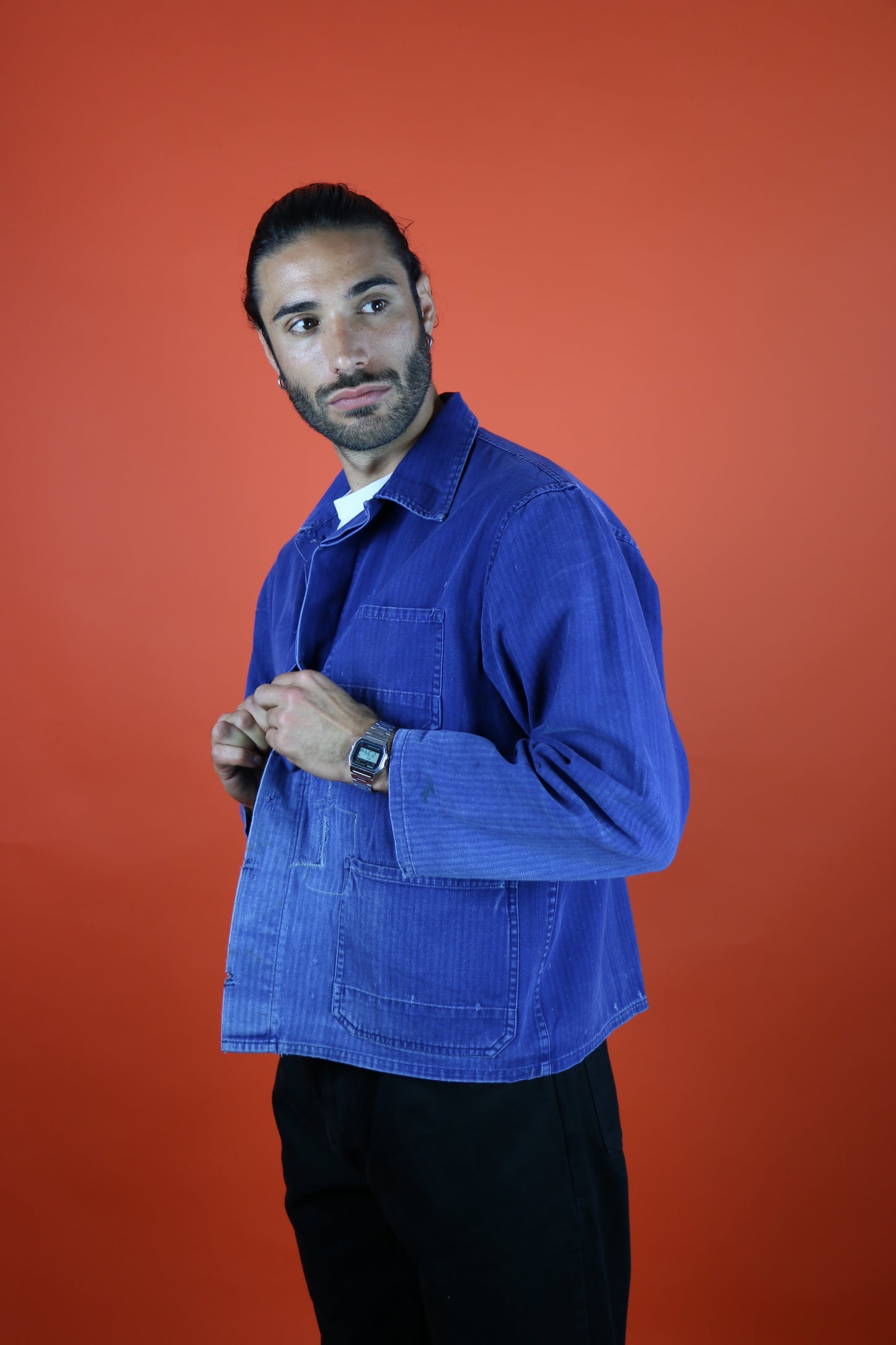 Blue HBT Work Jacket - vintage clothing clochard92.com