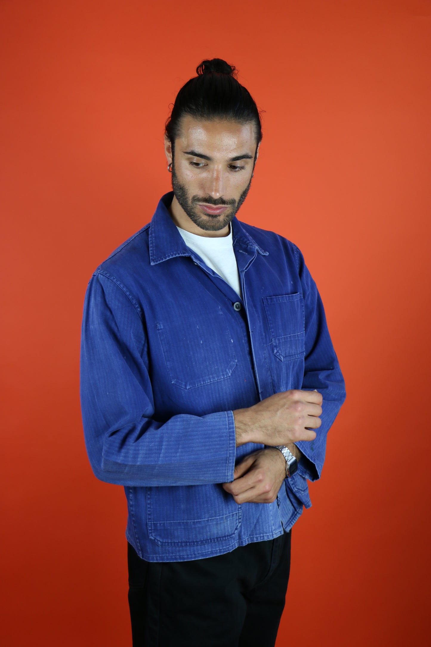 Blue HBT Work Jacket - vintage clothing clochard92.com