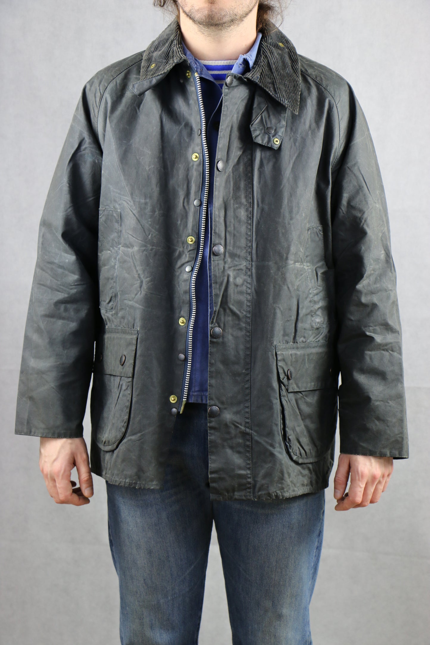 Barbour Bedale C44 / 112CM Wax Jacket navy - vintage clothing clochard92.com