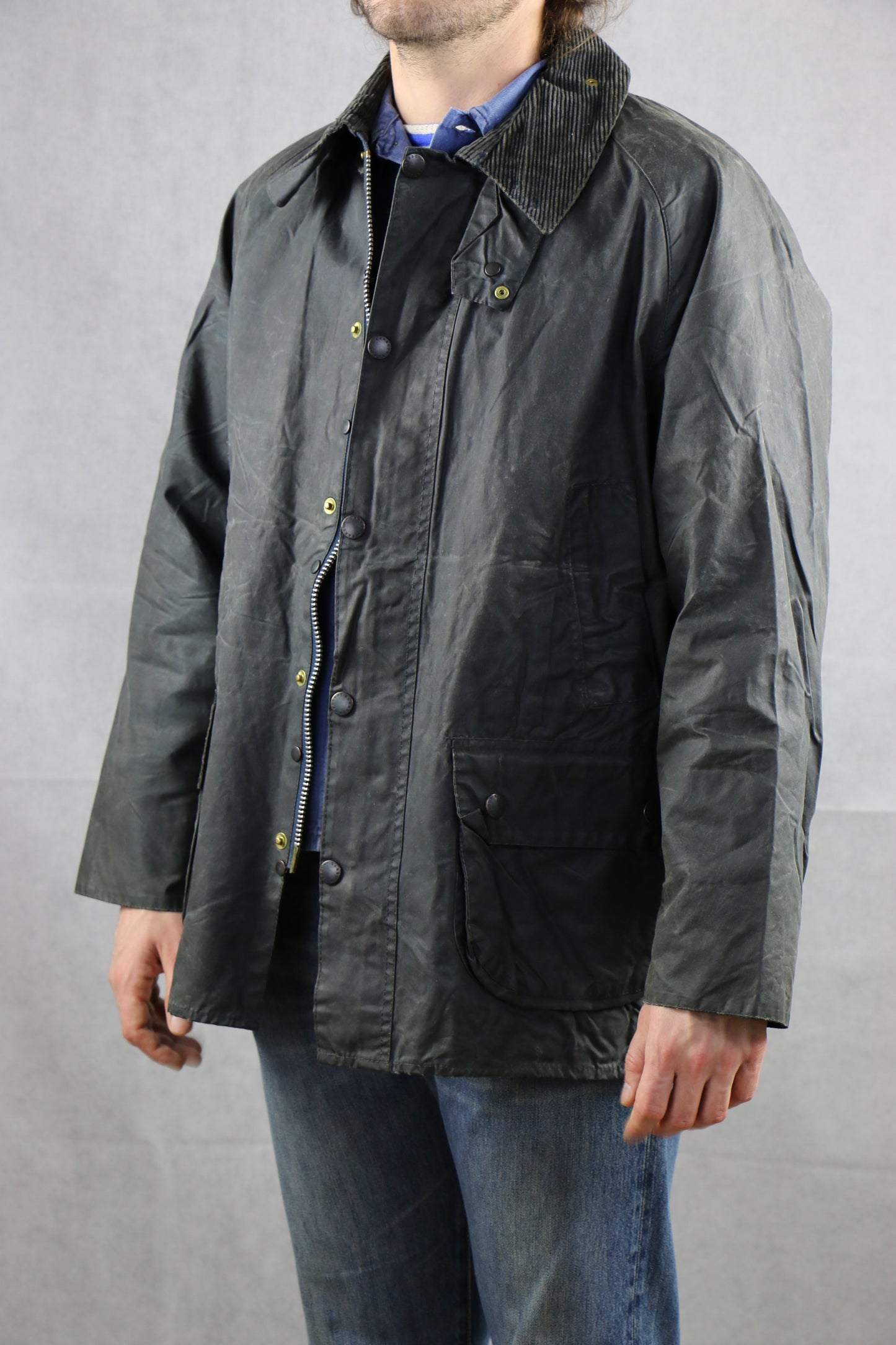 Barbour Bedale C44 / 112CM Wax Jacket navy - vintage clothing clochard92.com