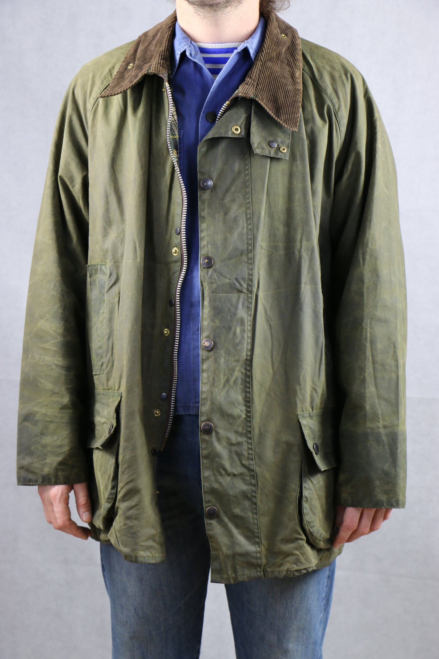 Barbour Beaufort C52 / 132CM Wax Jacket green - vintage clothing clochard92.com