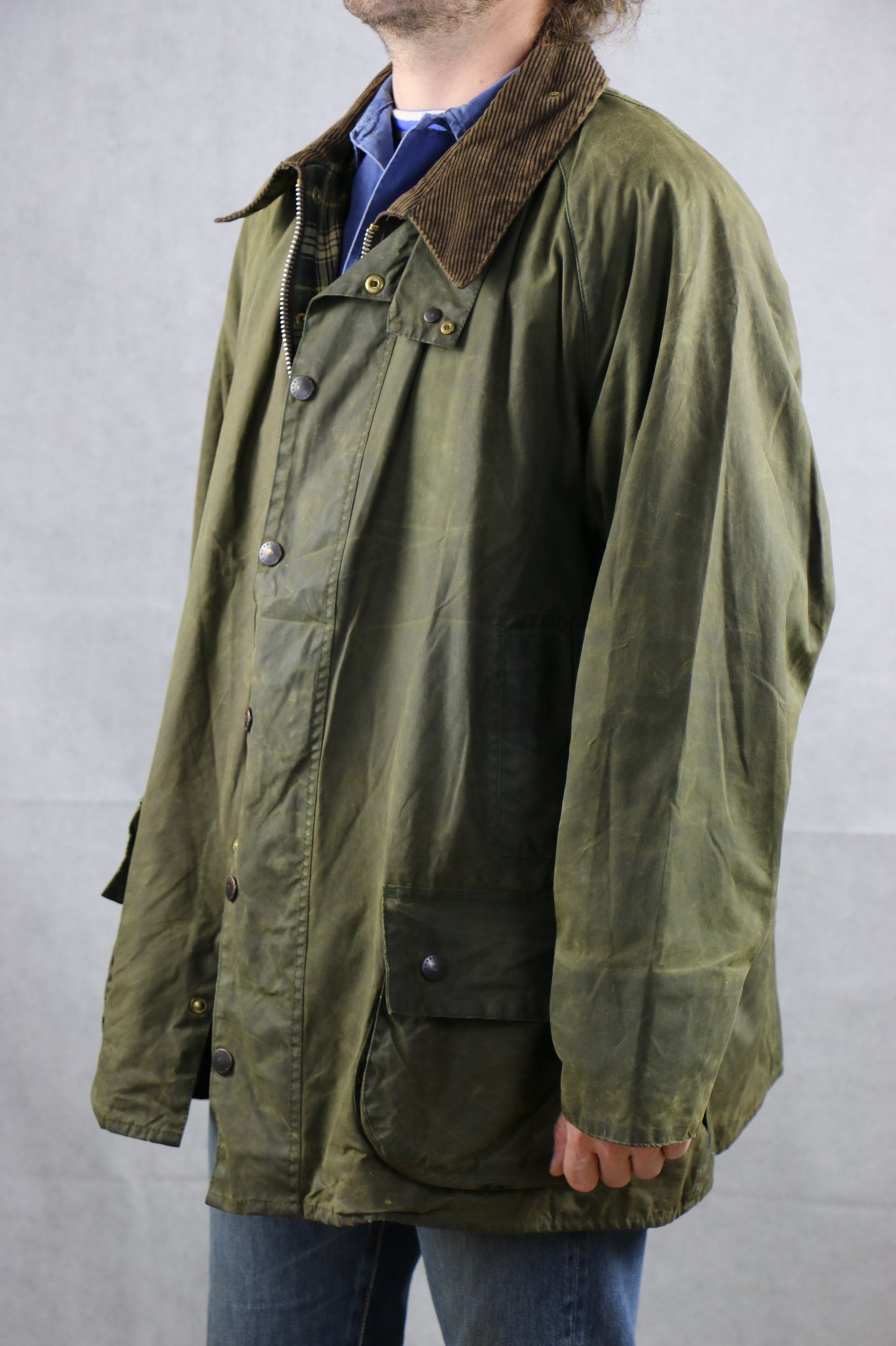 Barbour Beaufort C52 / 132CM Wax Jacket green - vintage clothing clochard92.com