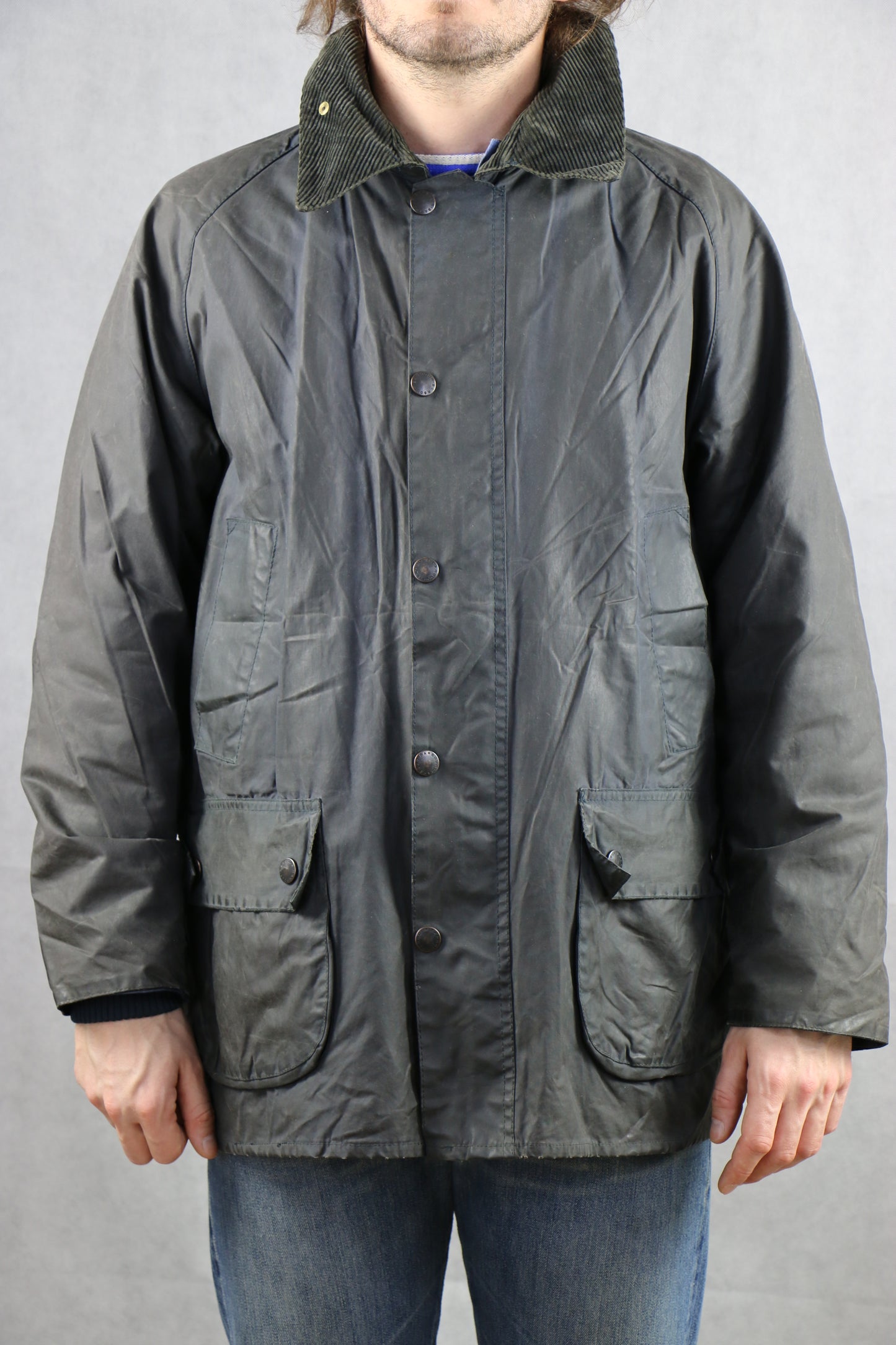 Barbour Bedale C44 / 112CM Wax Jacket navy - vintage clochard clochard92.com