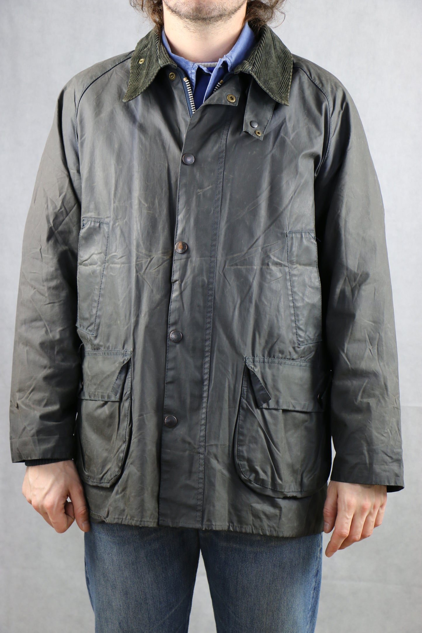Barbour Bedale C42/107CM Wax Jacket navy - vintage clochard clochard92.com