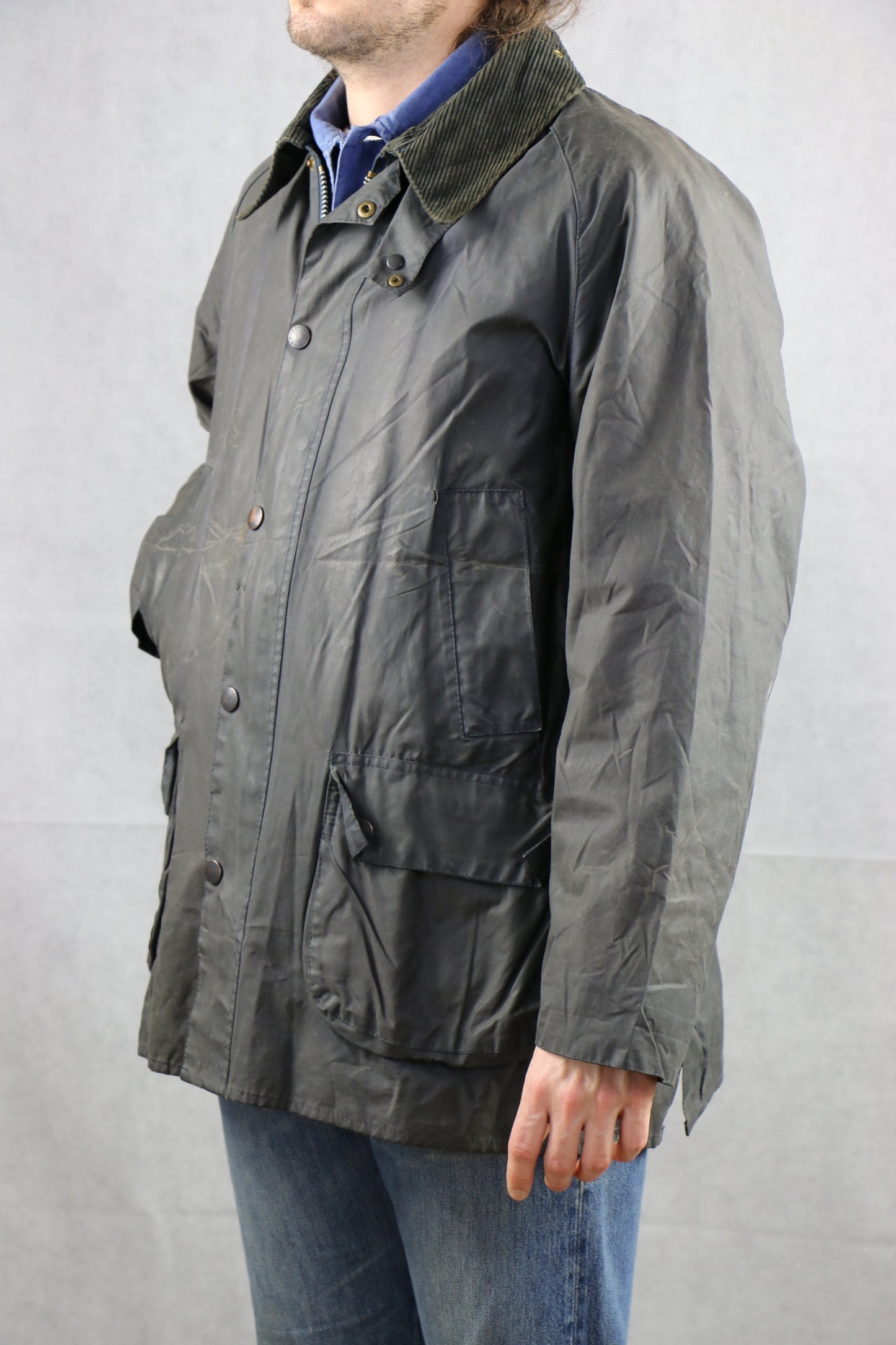 Barbour Bedale C42/107CM Wax Jacket navy - vintage clochard clochard92.com