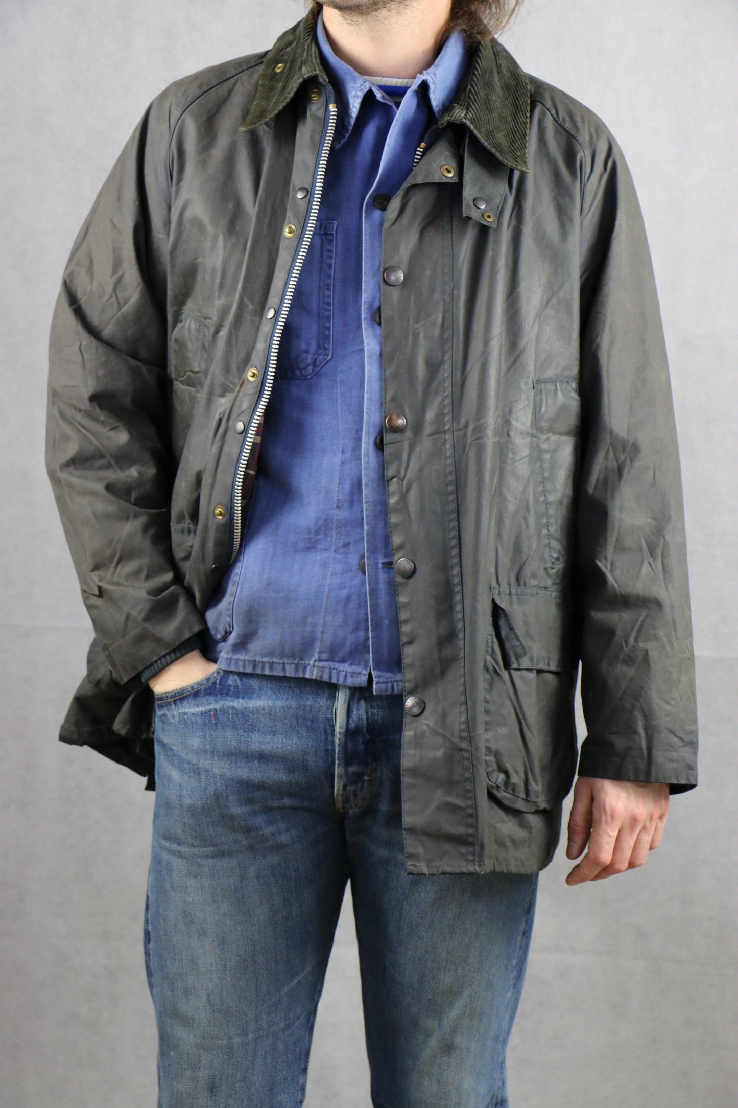 Barbour Bedale C42/107CM Wax Jacket navy - vintage clochard clochard92.com