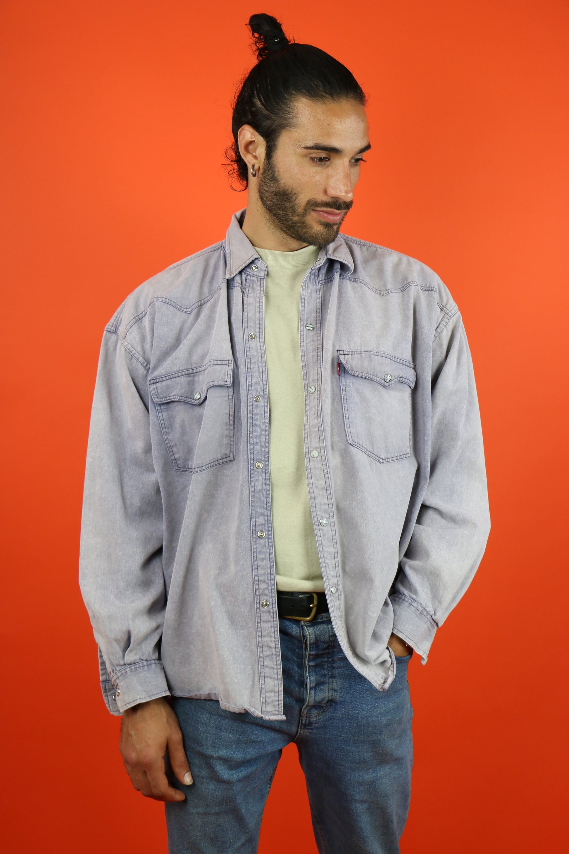 Levis Denim Shirt XL Grey- vintage clothing clochard92.com