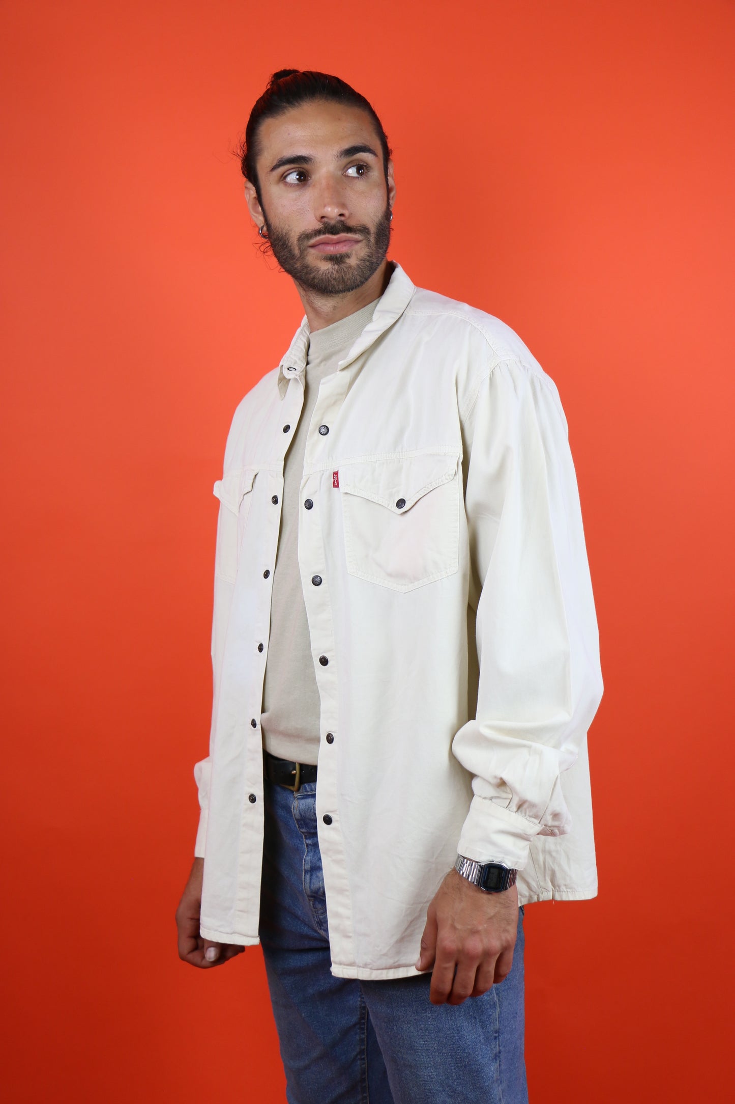 Levis White Denim Shirt - vintage clothing clochard92.com