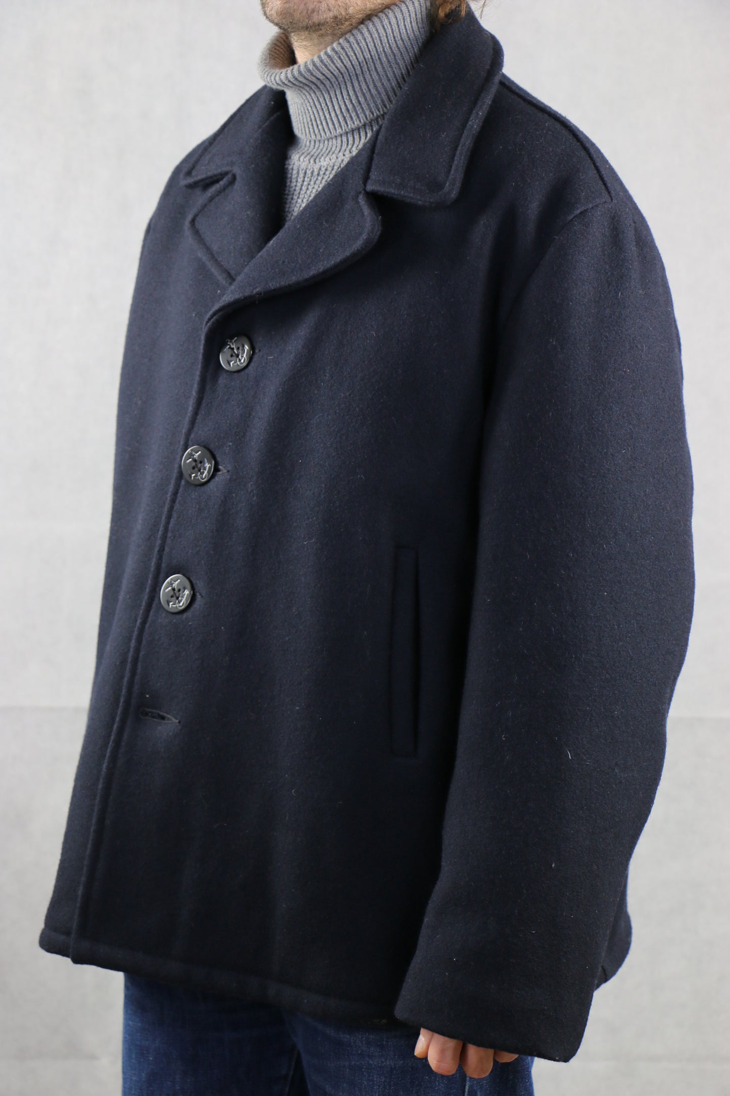 Schott NYC 756 Navy Pea Coat '48', clochard92.com