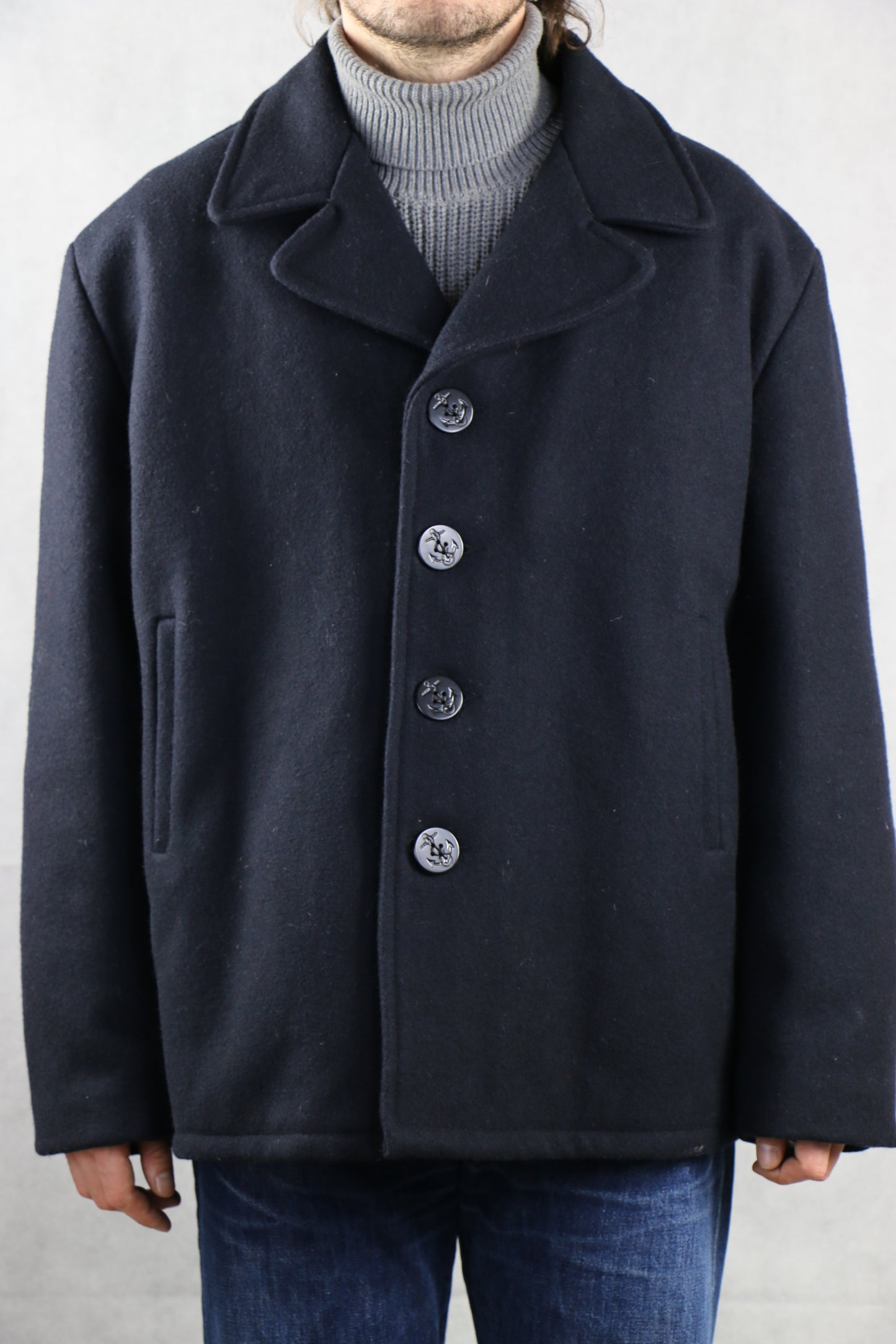 Schott NYC 756 Navy Pea Coat '48', clochard92.com