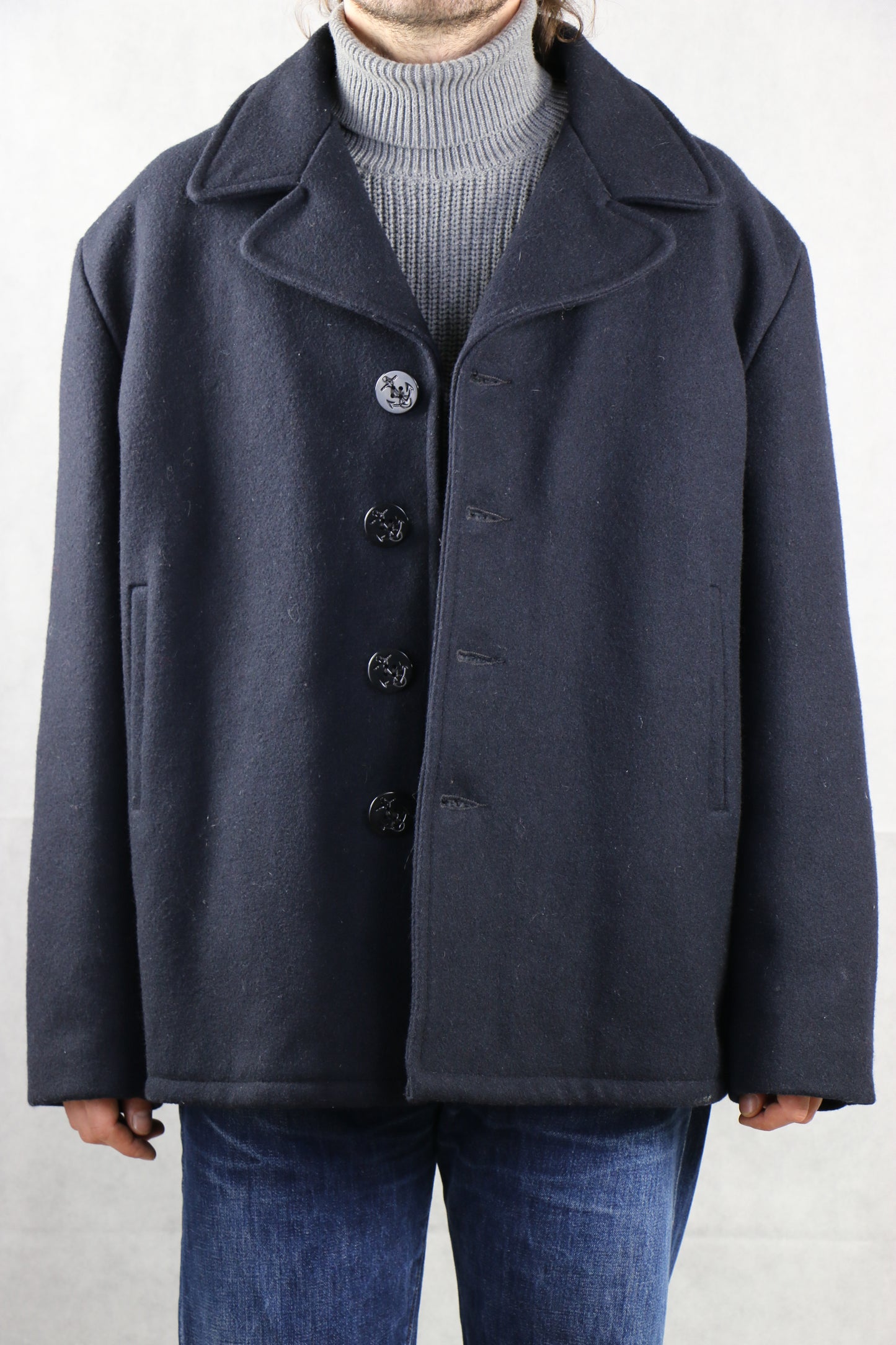 Schott NYC 756 Navy Pea Coat '48', clochard92.com