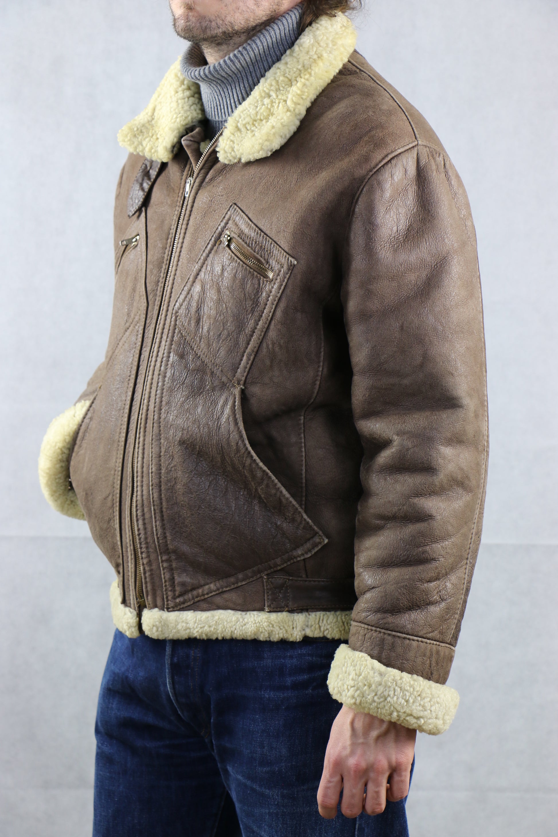 Type-B3 Shearling Leather Jacket '46', clochard92.myshopify.com