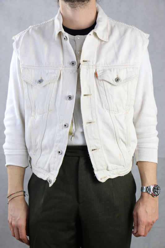 Levi's 'Orange Tab' White Denim Vest 'M', clochard92.com