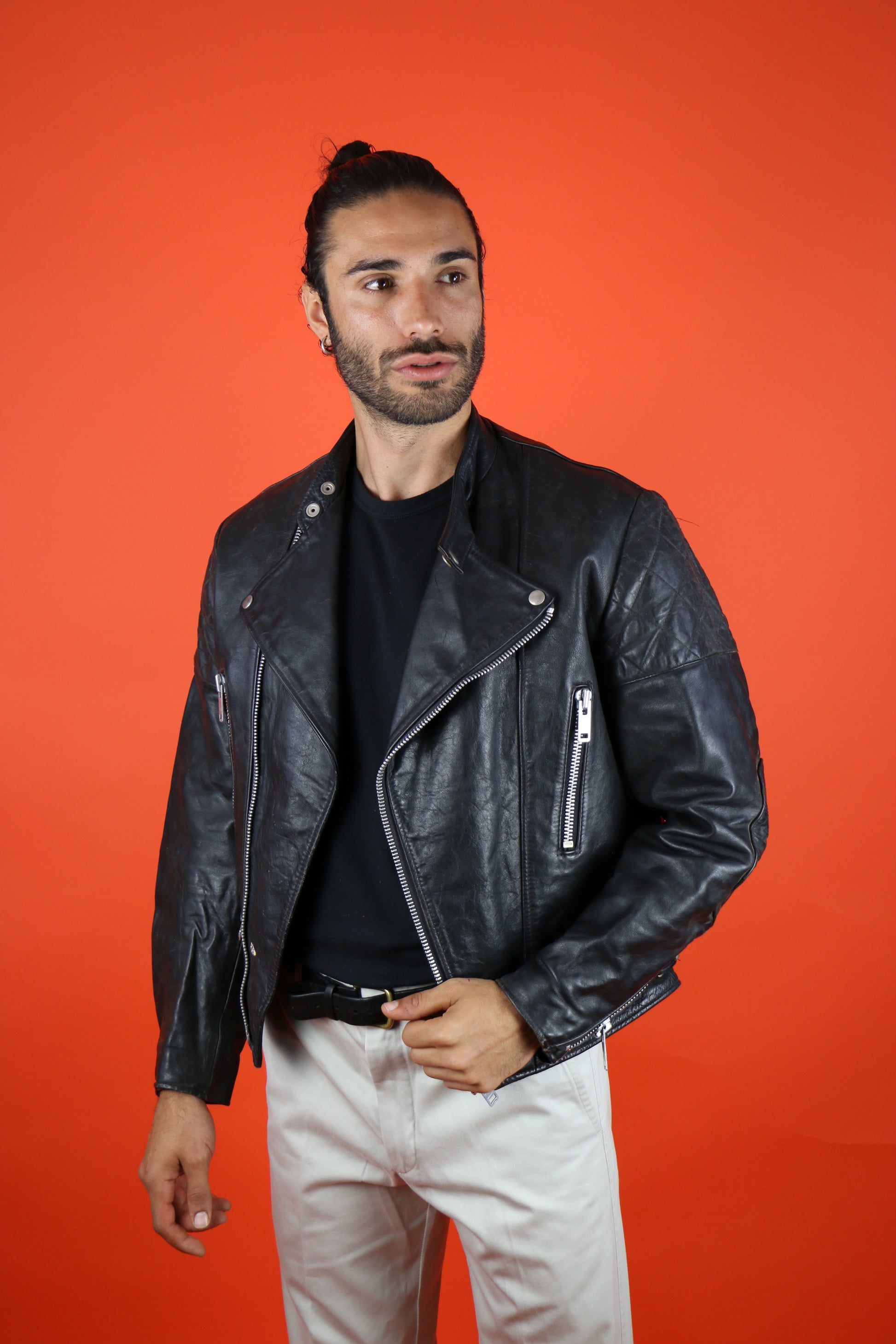 Wolf Biker Leather Jacket - vintage clothing clochard92.com