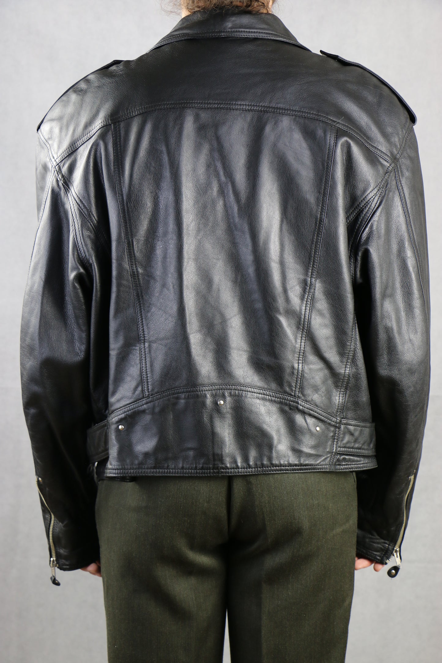 Biker Leather Jacket 'XL' - vintage clothing clochard92.com