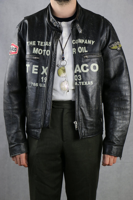 786 USA Military Industries 'TEXACO' Leather Jacket - vintage clothing clochard92.com