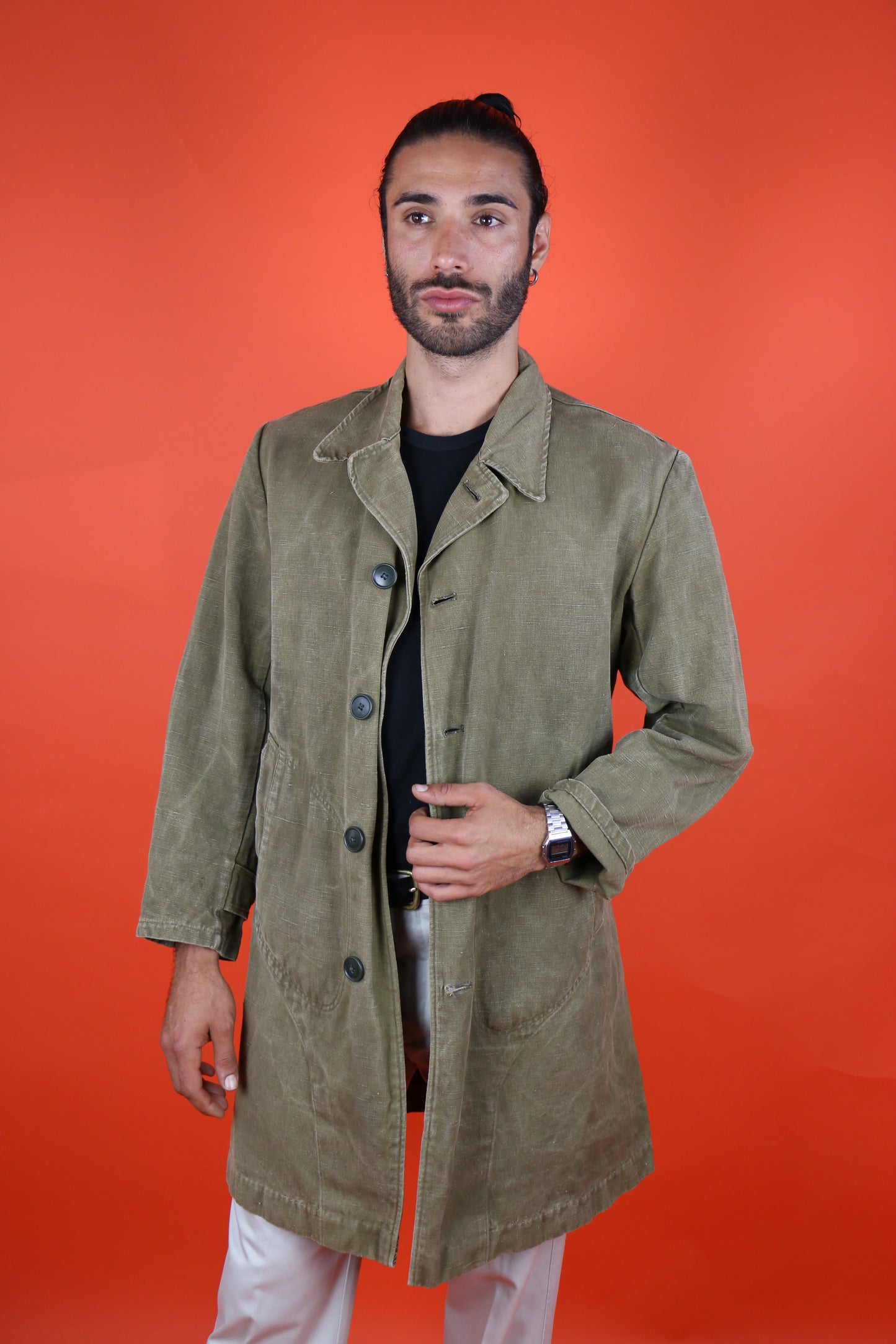 Czech Work Trench Coat 50s- vintage clothing clochard92.com