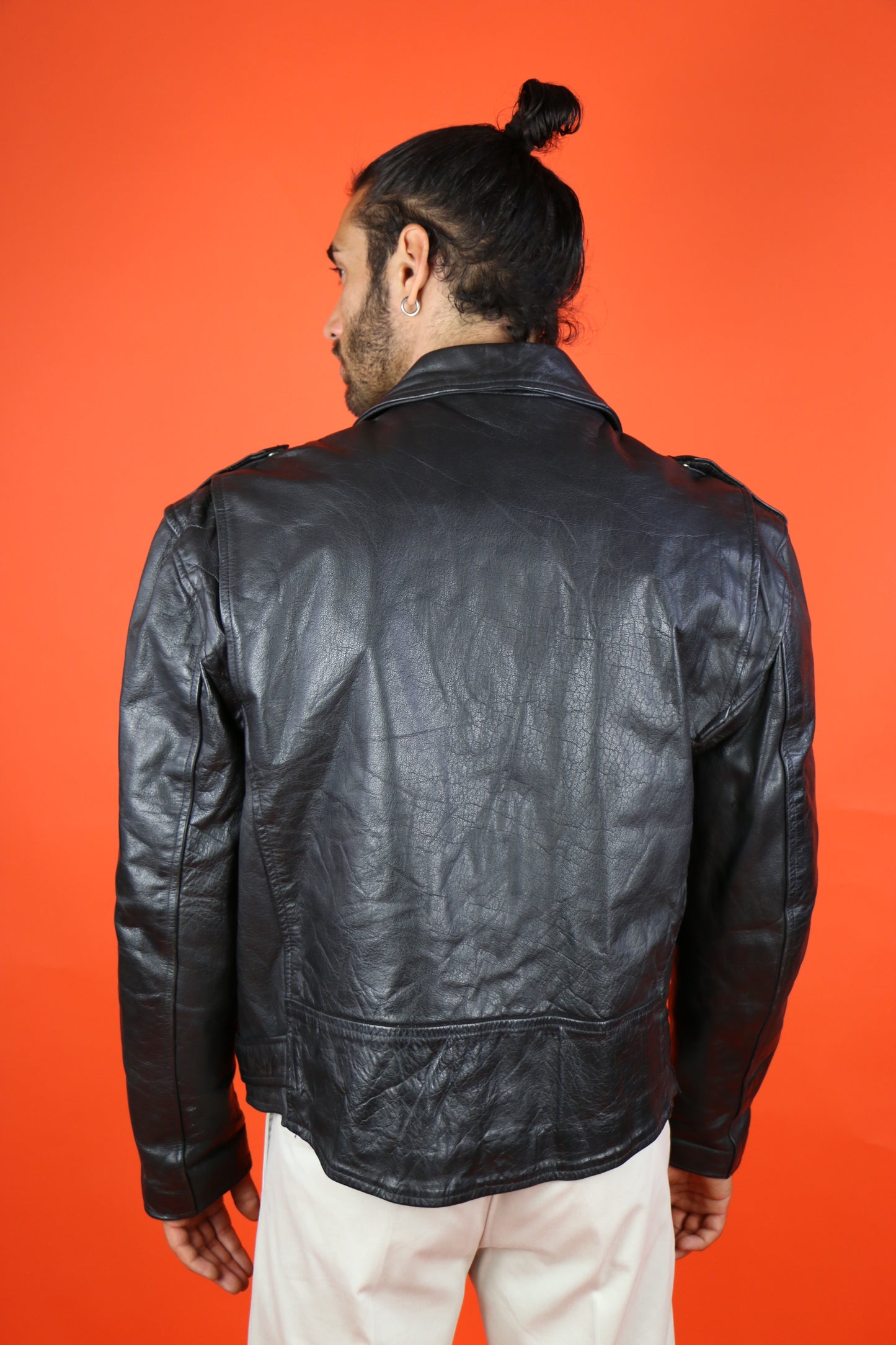 Leather Biker Jacket - vintage clothing clochard92.com