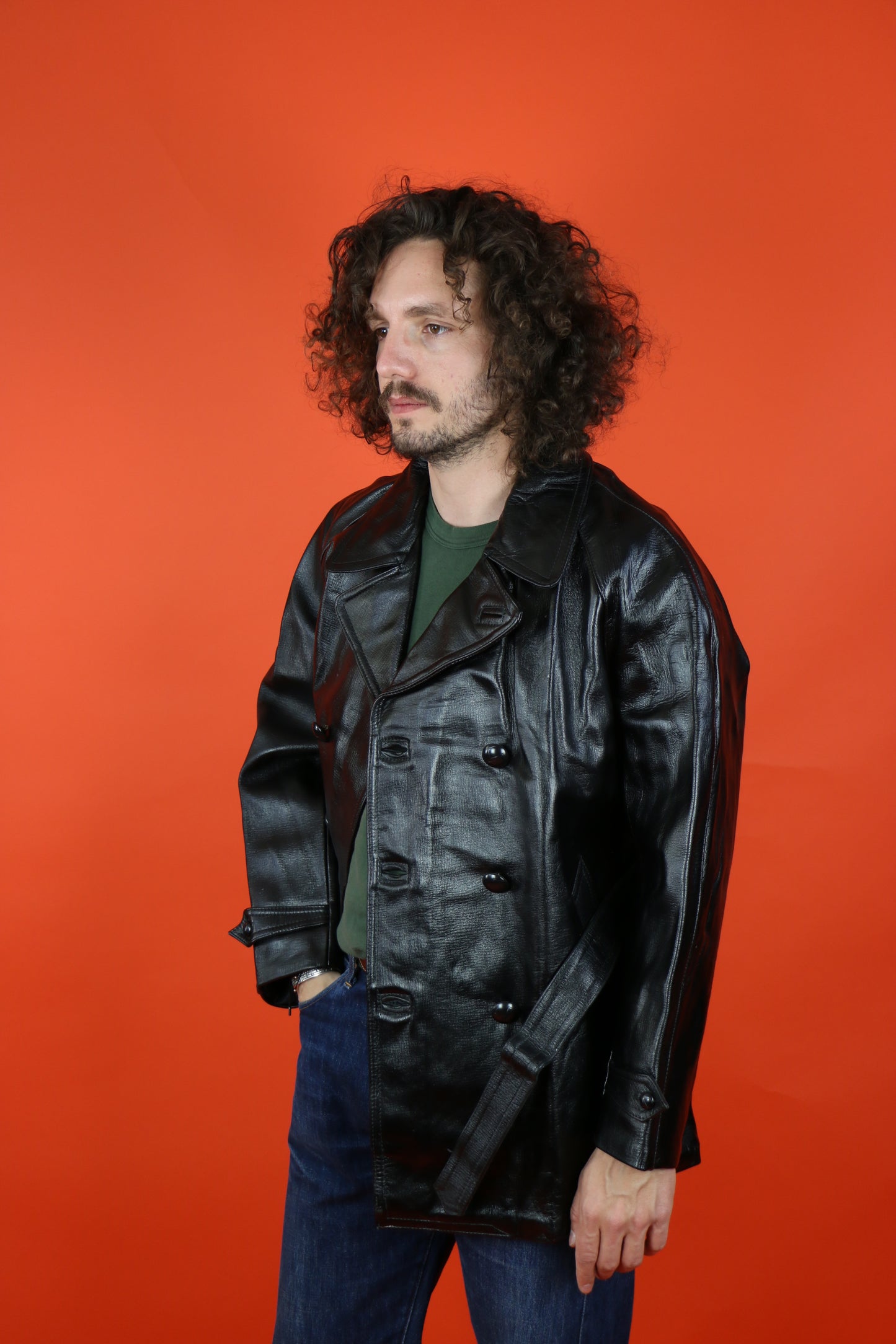 Leather Trench Coat - vintage clothing clochard92.com