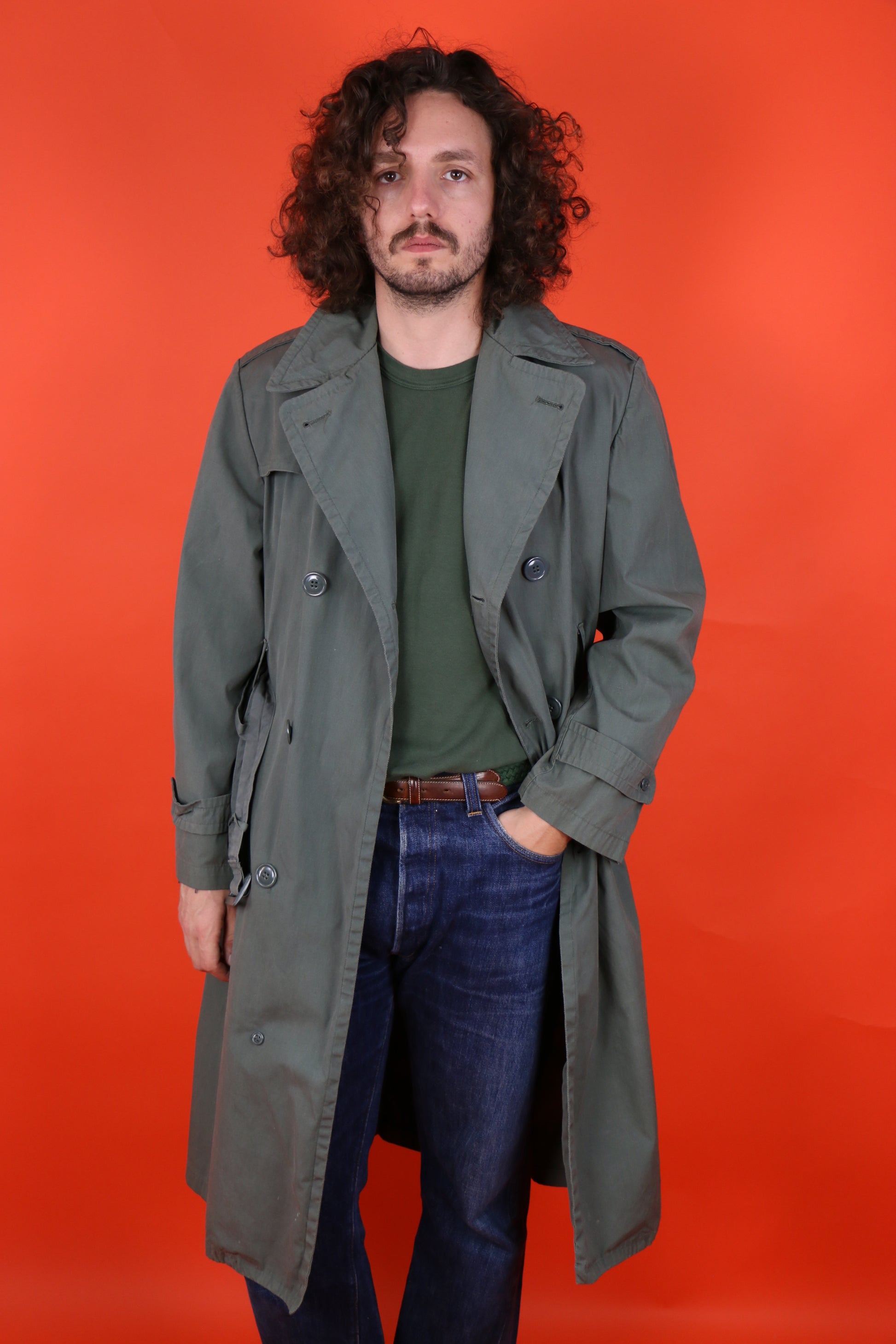 US Army Double Breasted Trench Coat  - vintage clothing clochard92.com